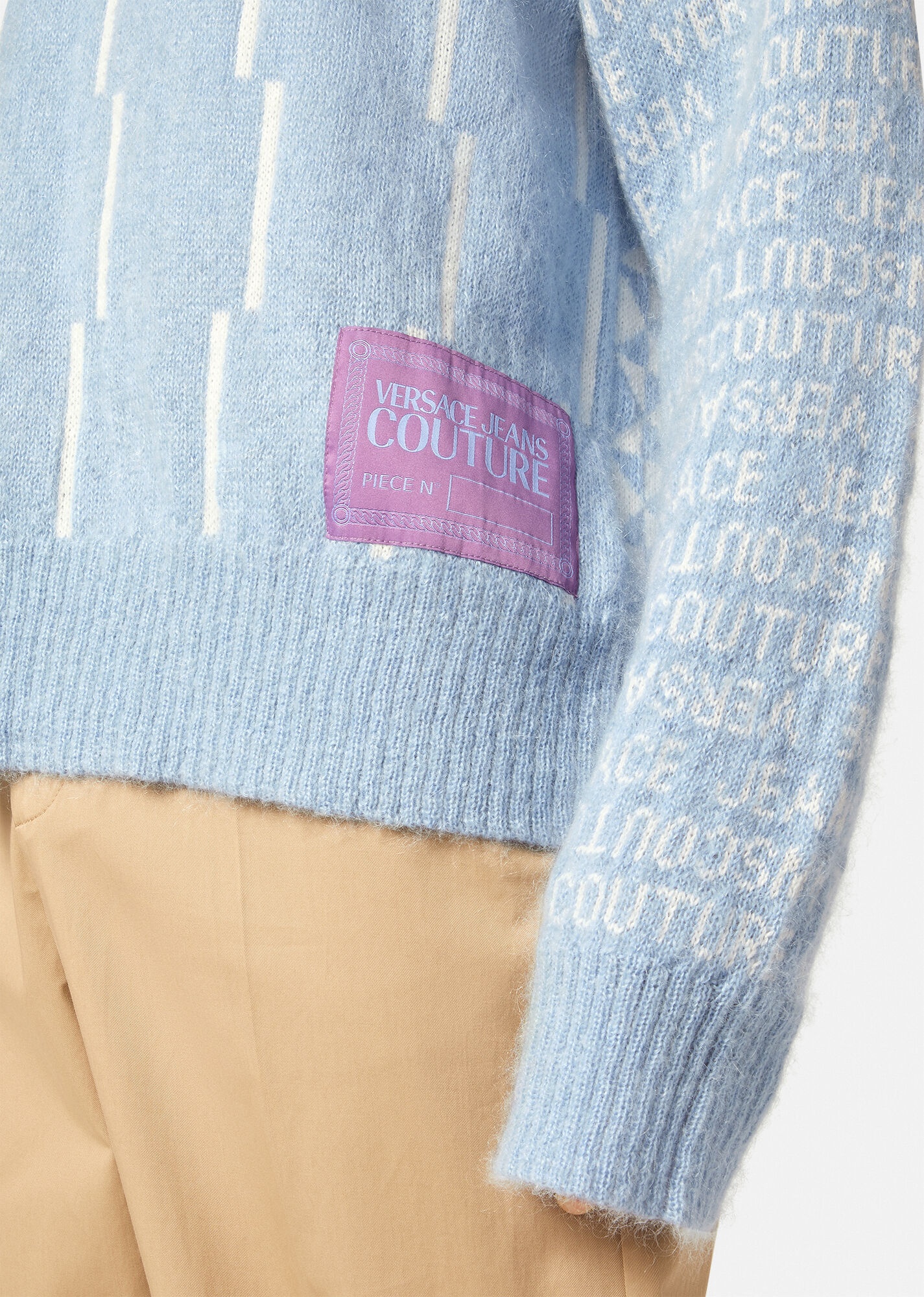 Piece Number Jacquard Knit Sweater - 5