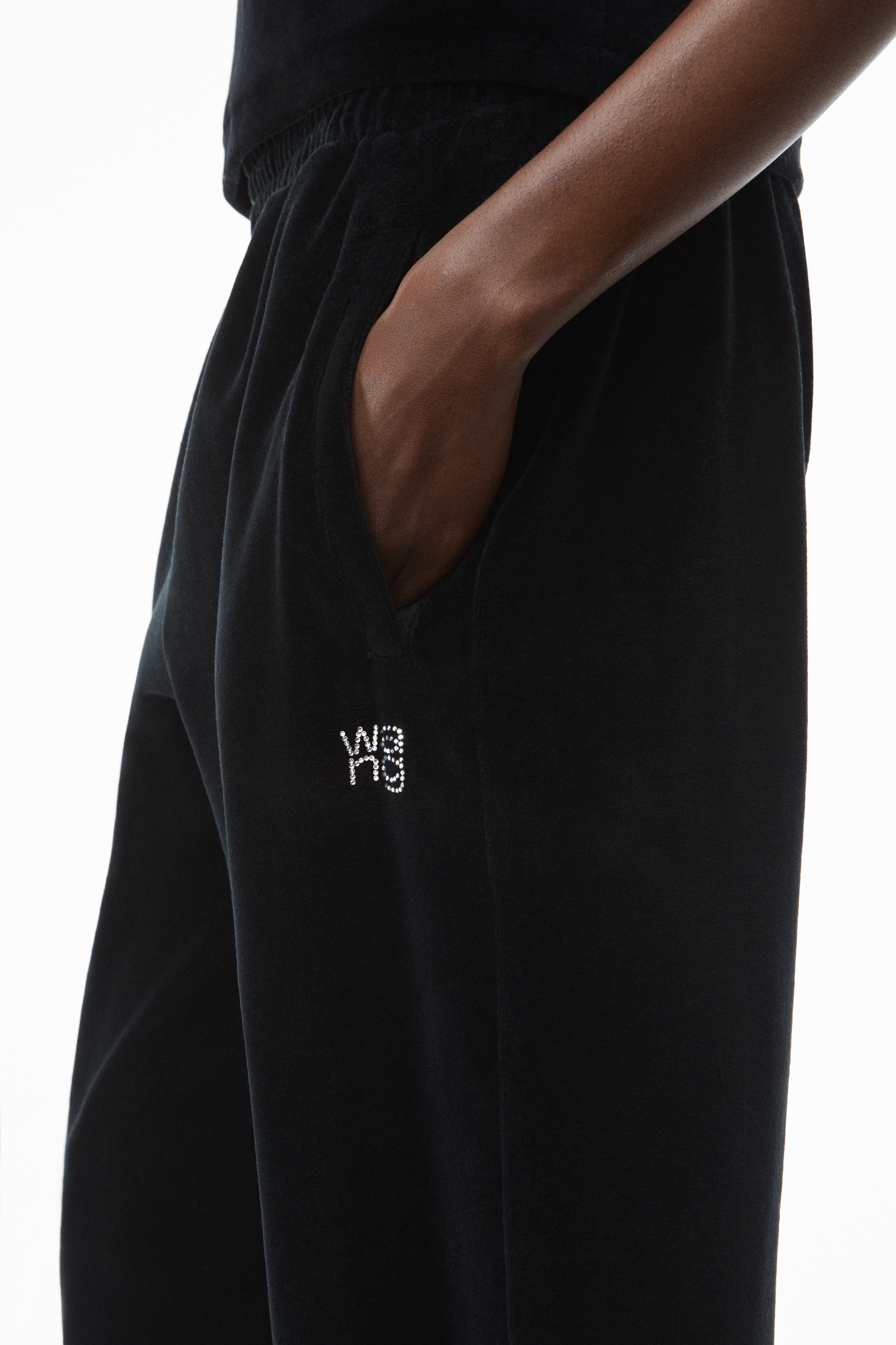 CRYSTAL LOGO SWEATPANT IN SOFT VELOUR - 3