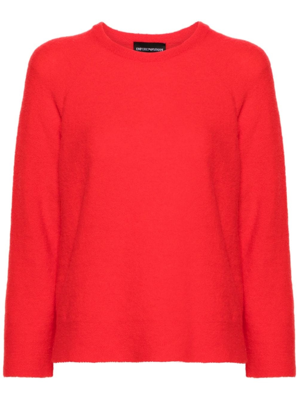 crew-neck brushed jumper - 1