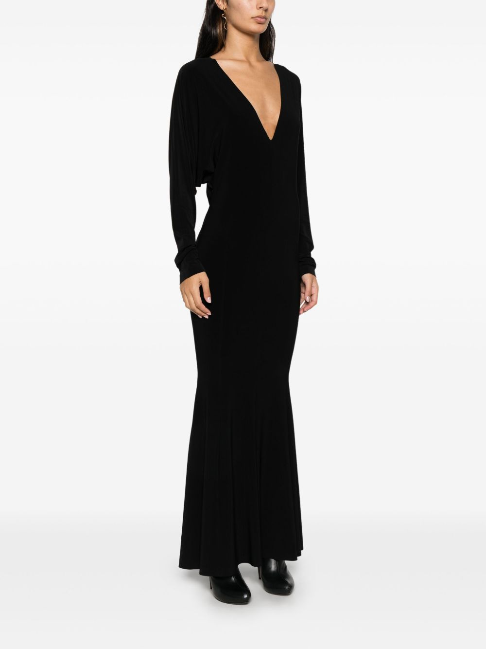 fishtail V-neck gown - 3