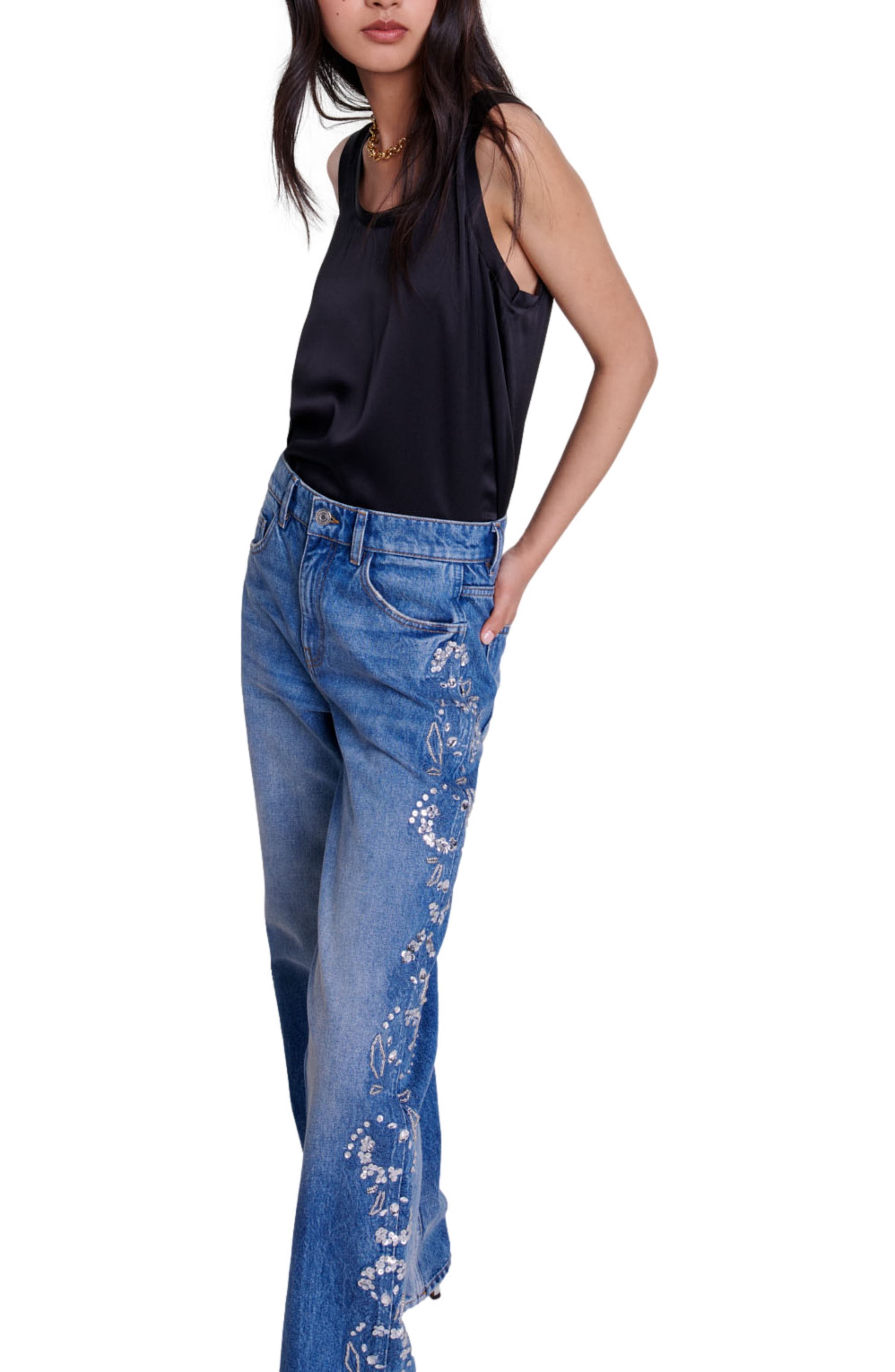 maje Silk tank top in Black at Nordstrom - 5