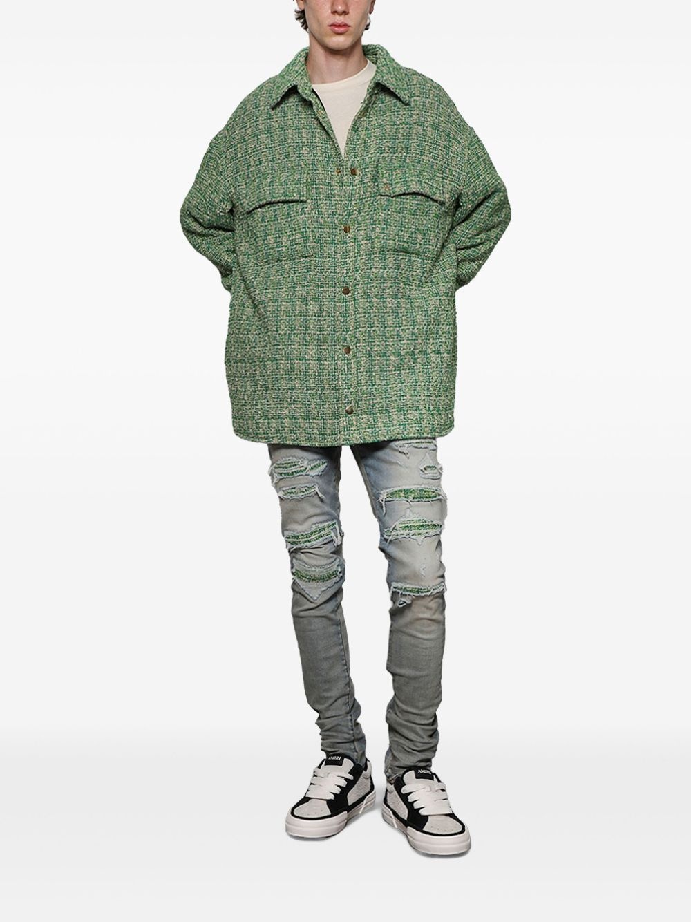 bouclé padded overshirt - 2