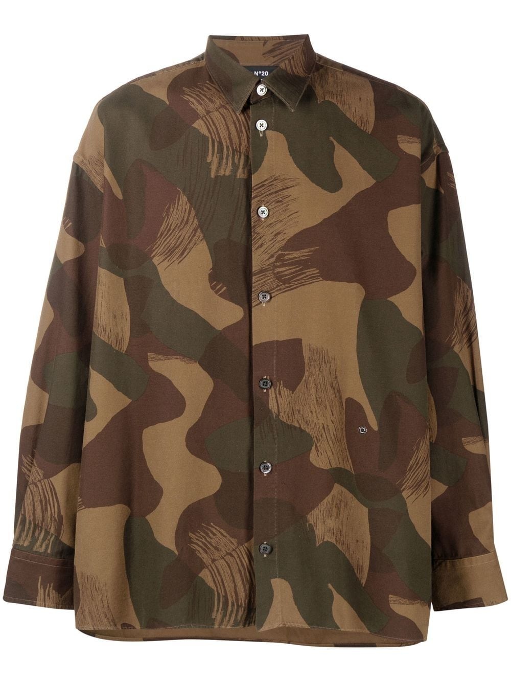 camouflage-print long-sleeve shirt - 1