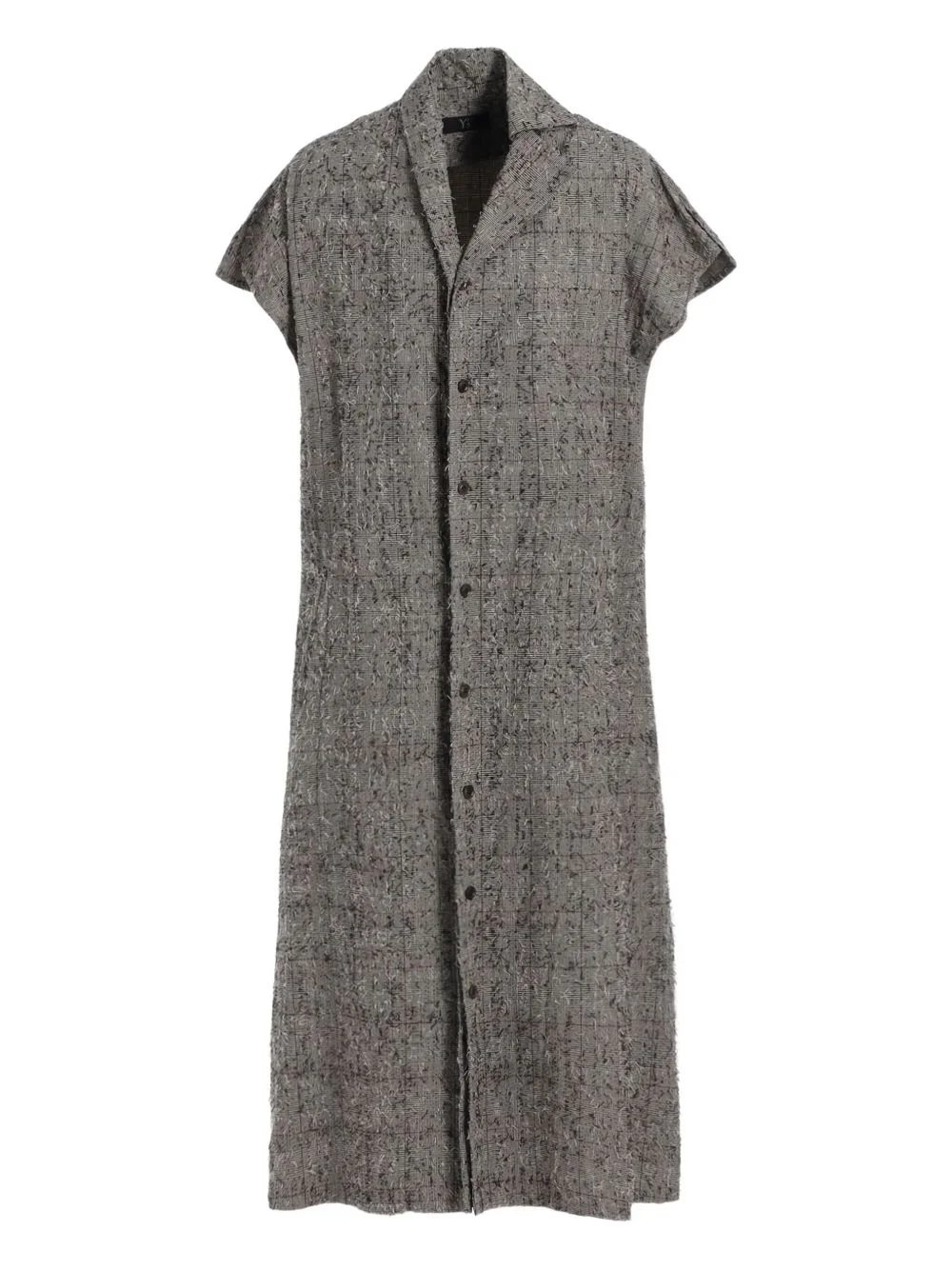 buttoned short-sleeve midi dress - 1