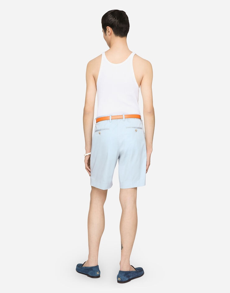 Stretch cotton shorts with DG patch - 3