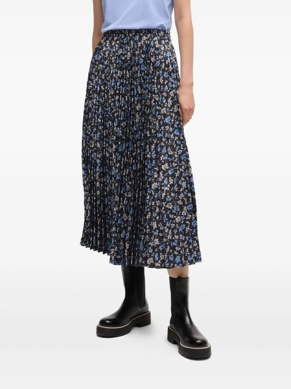 floral-print midi skirt - 1
