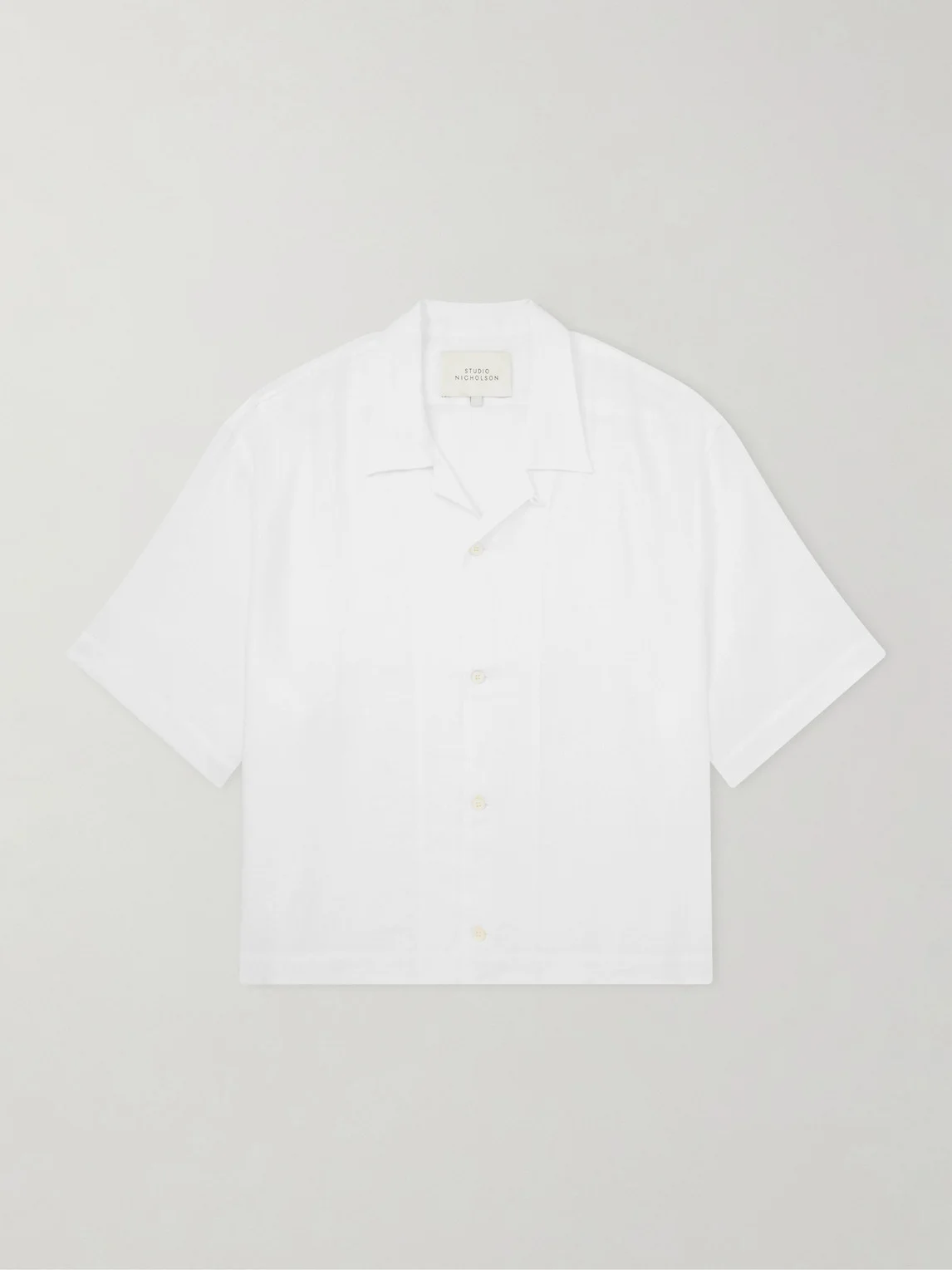 Convertible-Collar Linen Shirt - 1