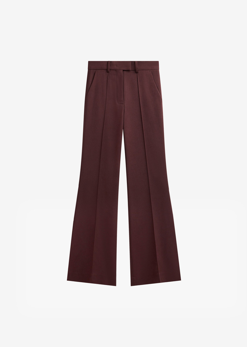 Kvale Pintuck Flared Trousers - Burgundy 1
