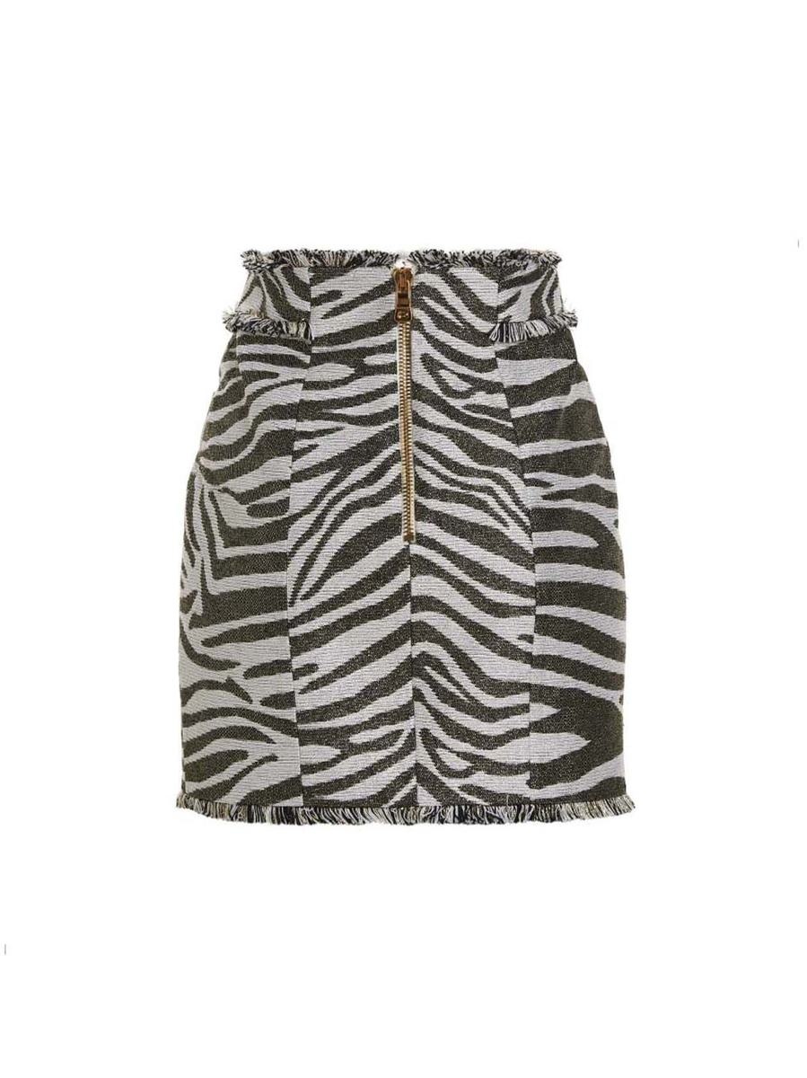 ミニスカート Balmain 'Lurex Zebra' Skirt Balmain BALMAIN 'LUREX ZEBRA' SKIRT | baltini | REVERSIBLE