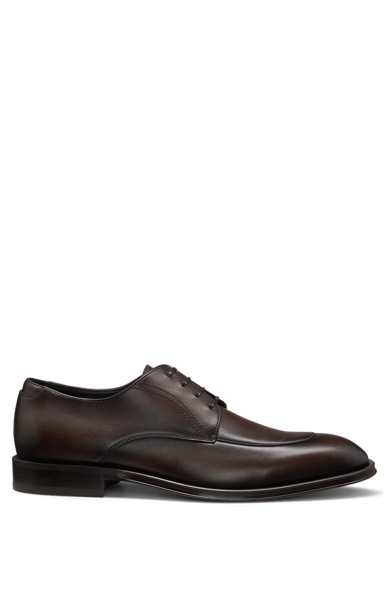 LEATHER DERBY SHOES WITH APRON TOE 1