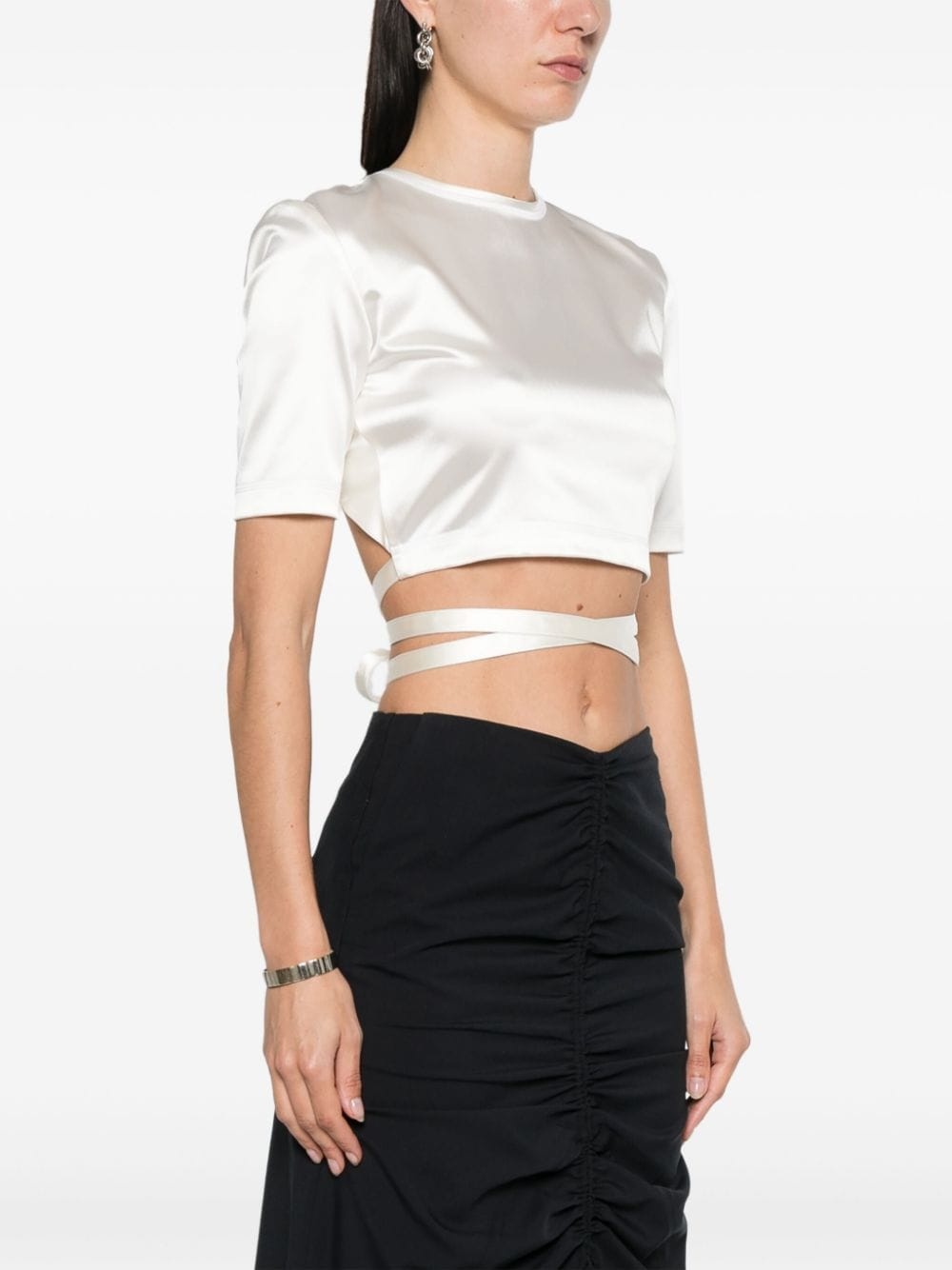 open-back satin T-shirt - 3