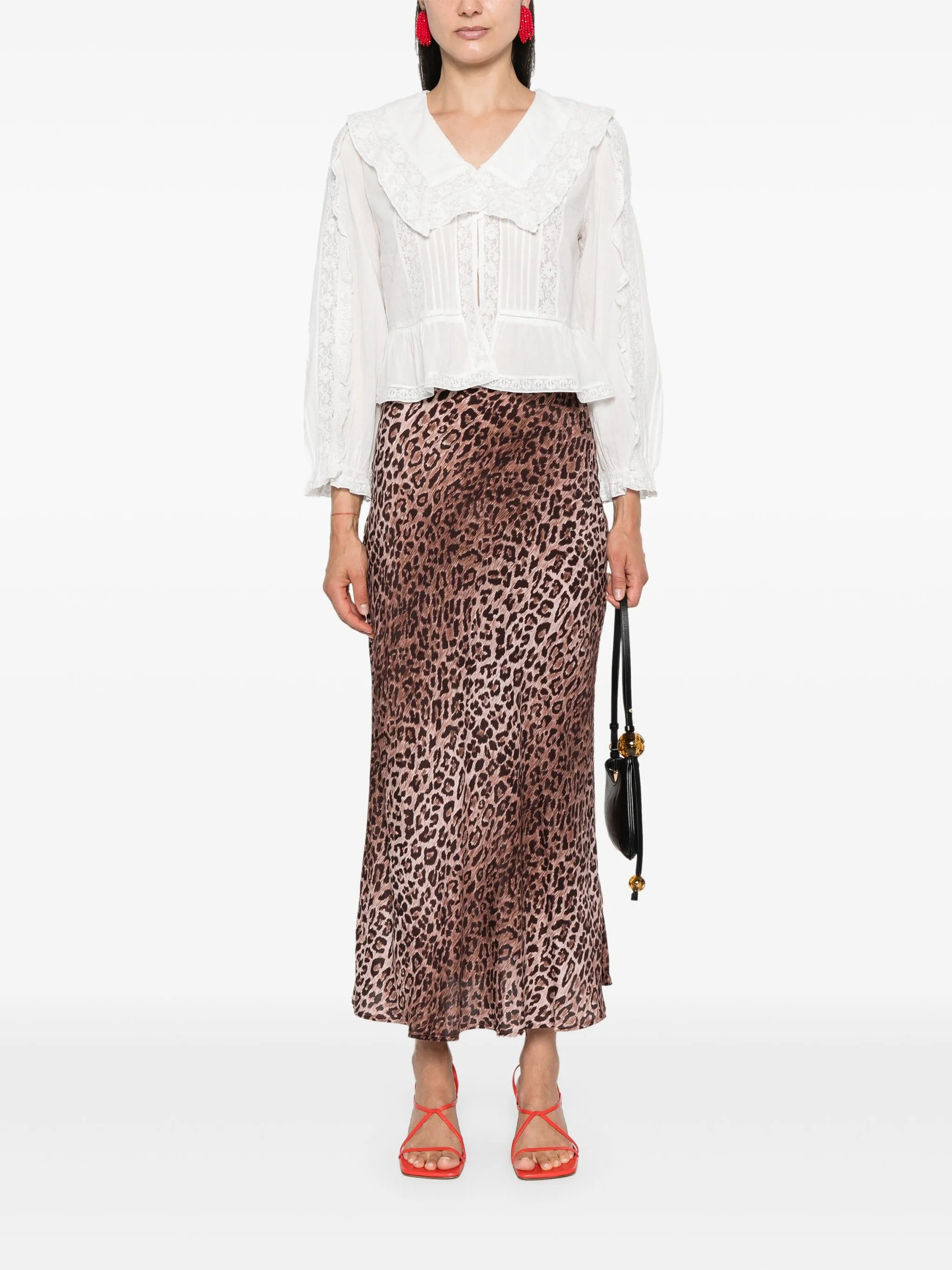 Rixo Kelly Leopard-print Silk Midi Skirt - 5