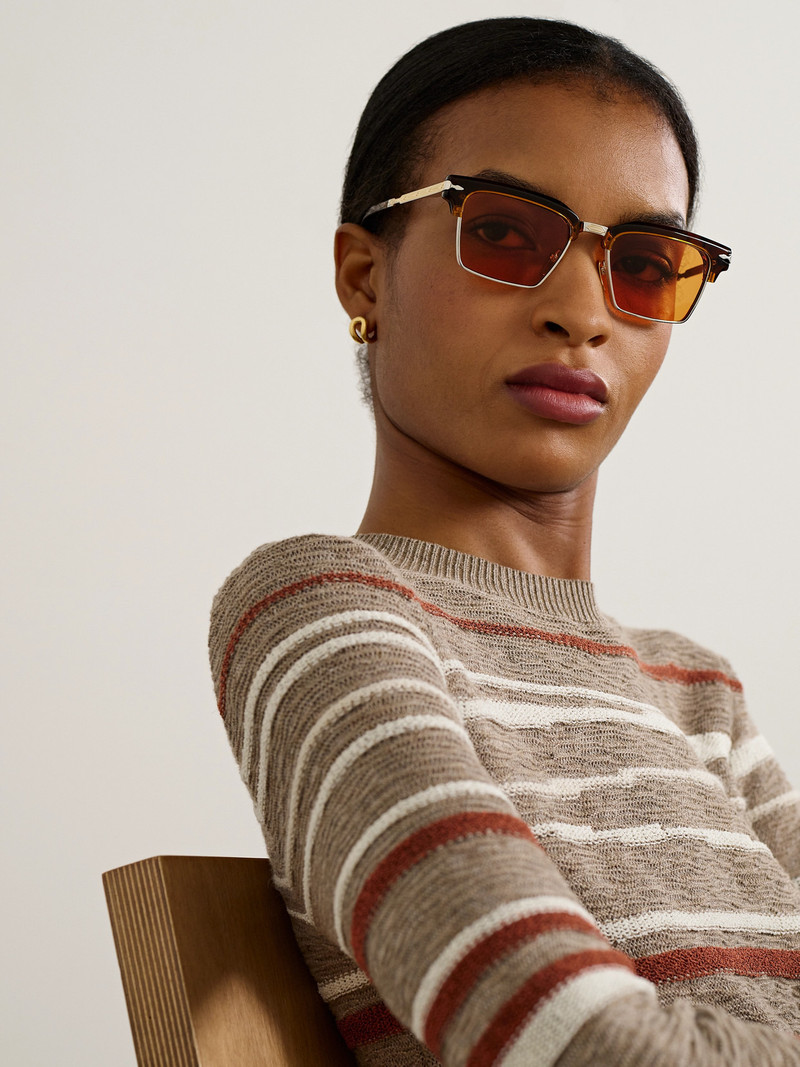 JACQUES MARIE MAGE Alin Acetate And Silver And Gold-tone Square-frame Sunglasses outlook