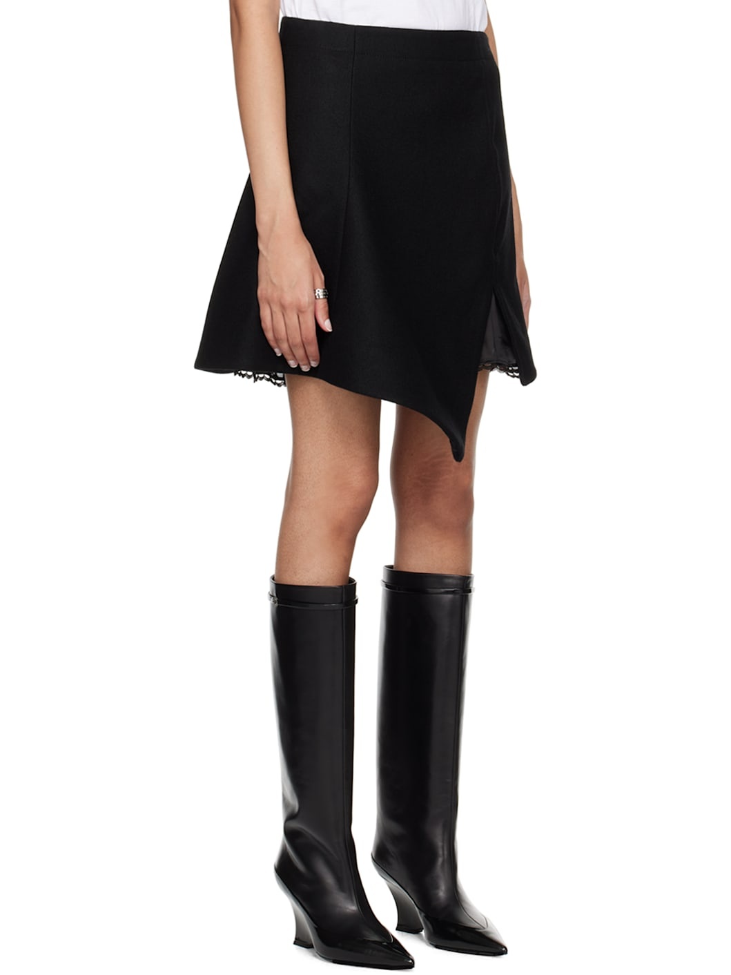 Black Wool Miniskirt - 2
