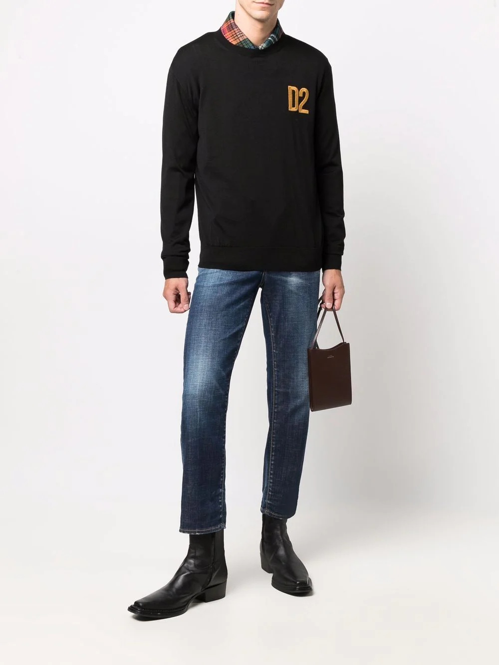 embroidered-logo crew-neck jumper - 2