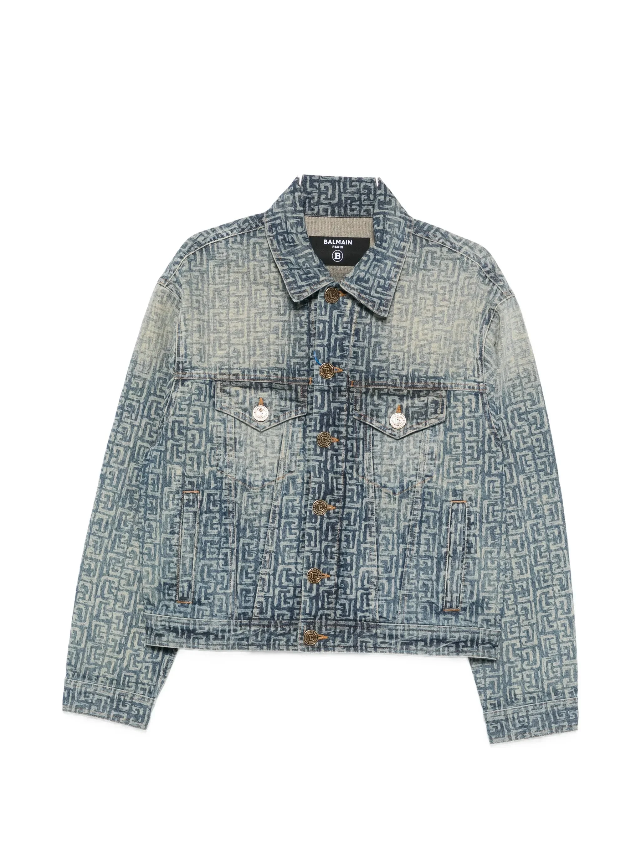 monogram denim jacket - 1