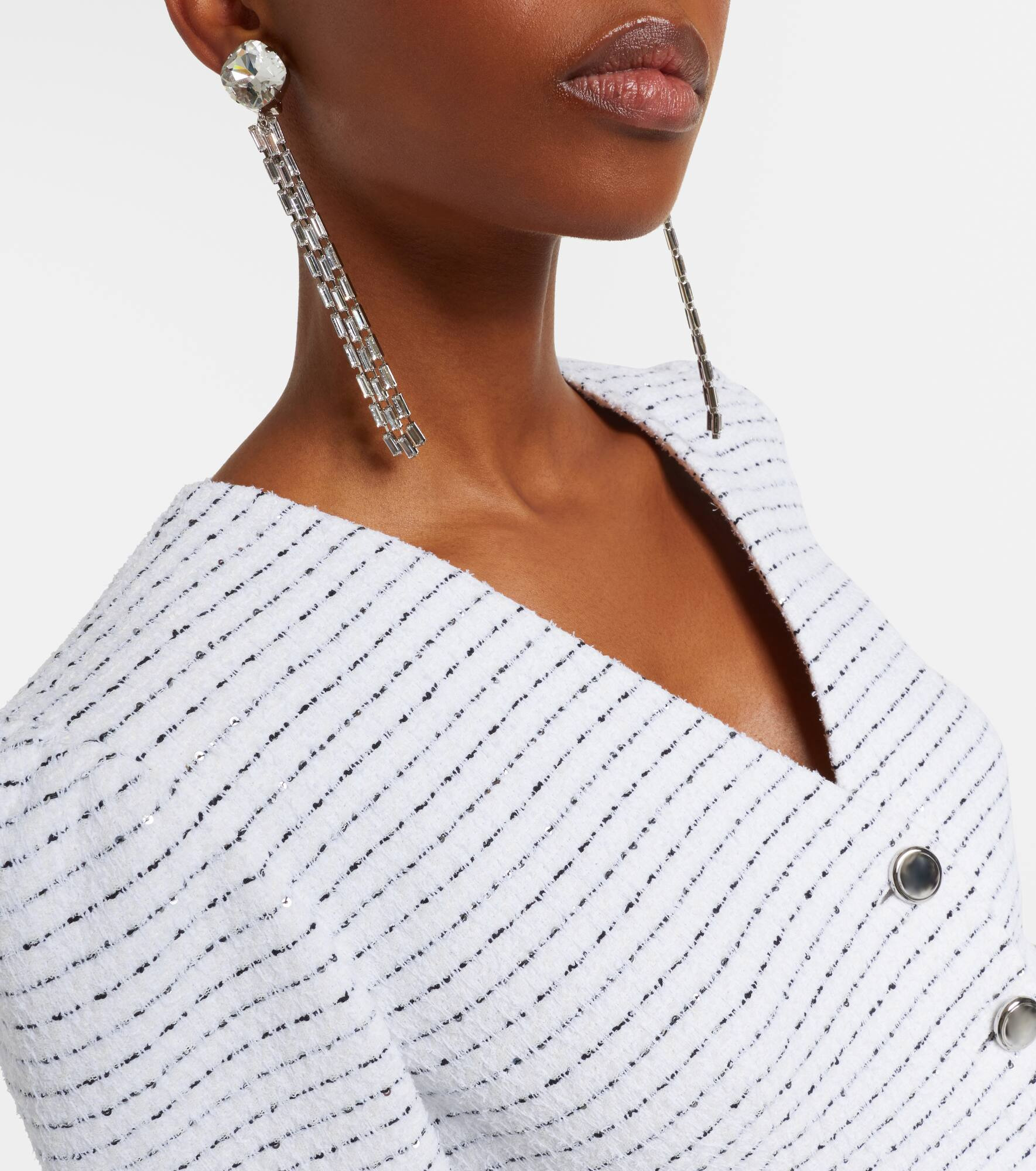 Fringed clip-on drop earrings - 3