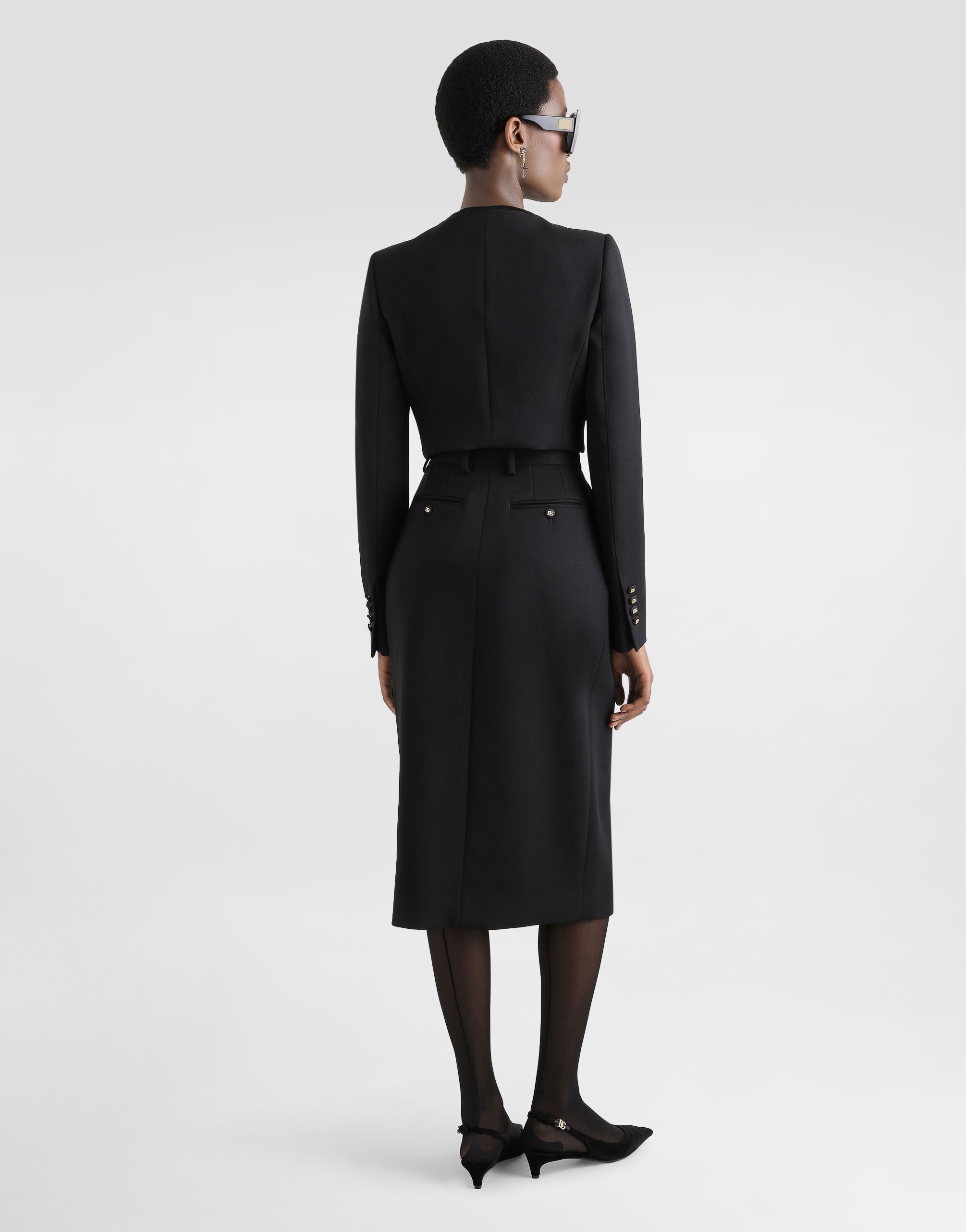 Wool calf-length pencil skirt - 3