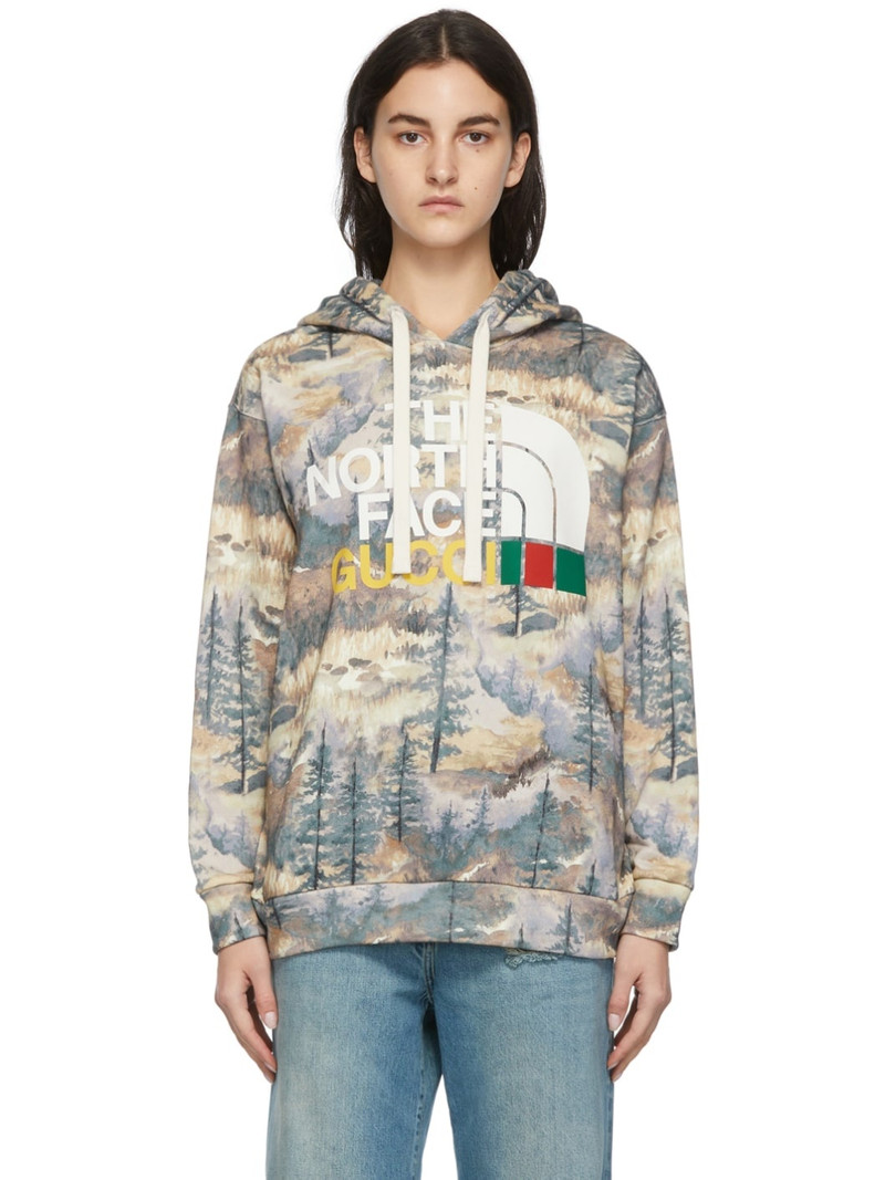 x The North Face logo-print cotton hoodie - 1