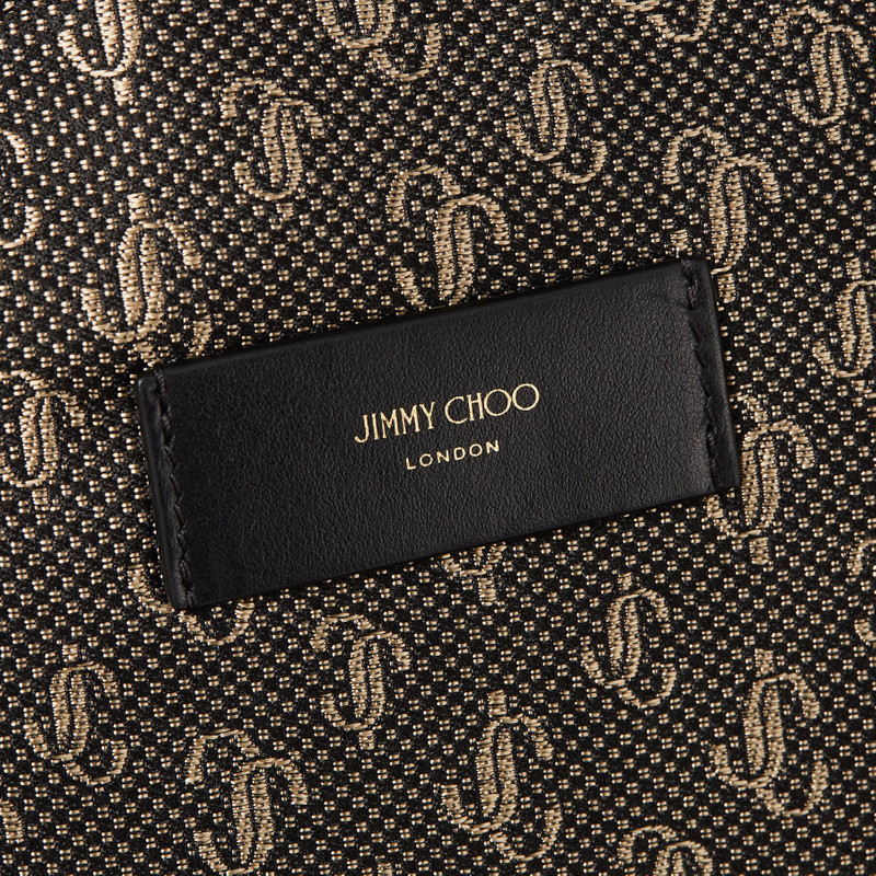 Wilmer
Black and Gold JC Monogram Jacquard Lurex and Soft Shiny Calf Leather Backpack 4