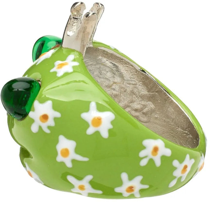 LIME FLOWERS FROG PRINCE RING - 4