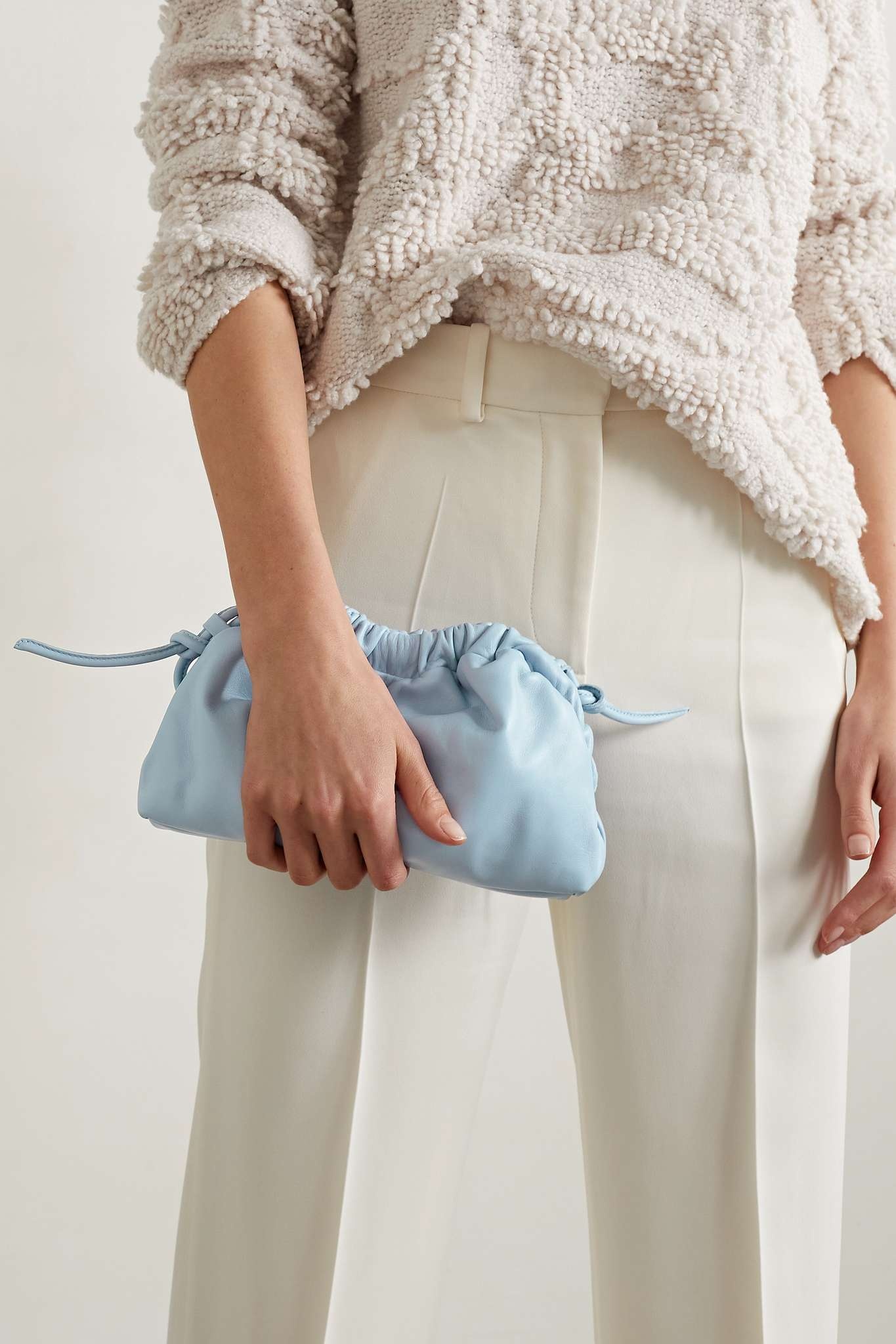 Cloud mini gathered leather clutch - 6