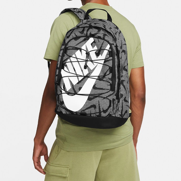 Nike Hayward Full Print logo Athleisure Casual Sports Backpack Schoolbag Student Dark Grey Grayblack - 2