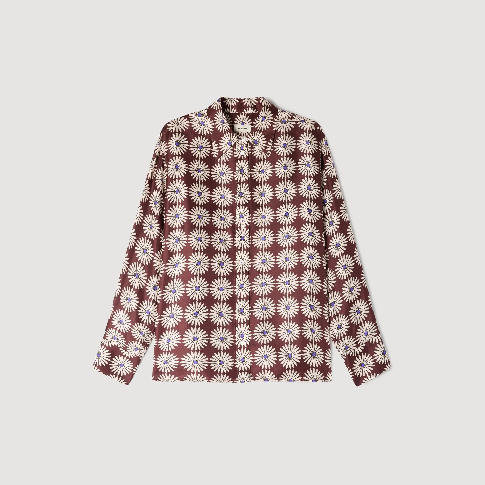 FLORAL PRINT SILK SHIRT - 1