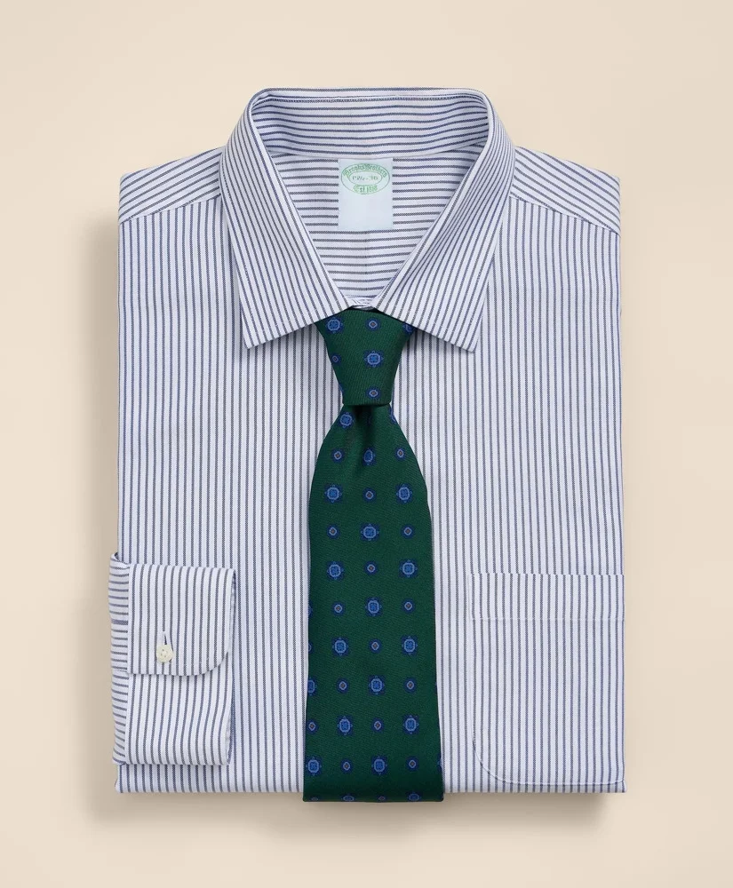 Brooks Brothers Explorer Collection Non-Iron Twill Ainsley Collar, Striped Dress Shirt - 1