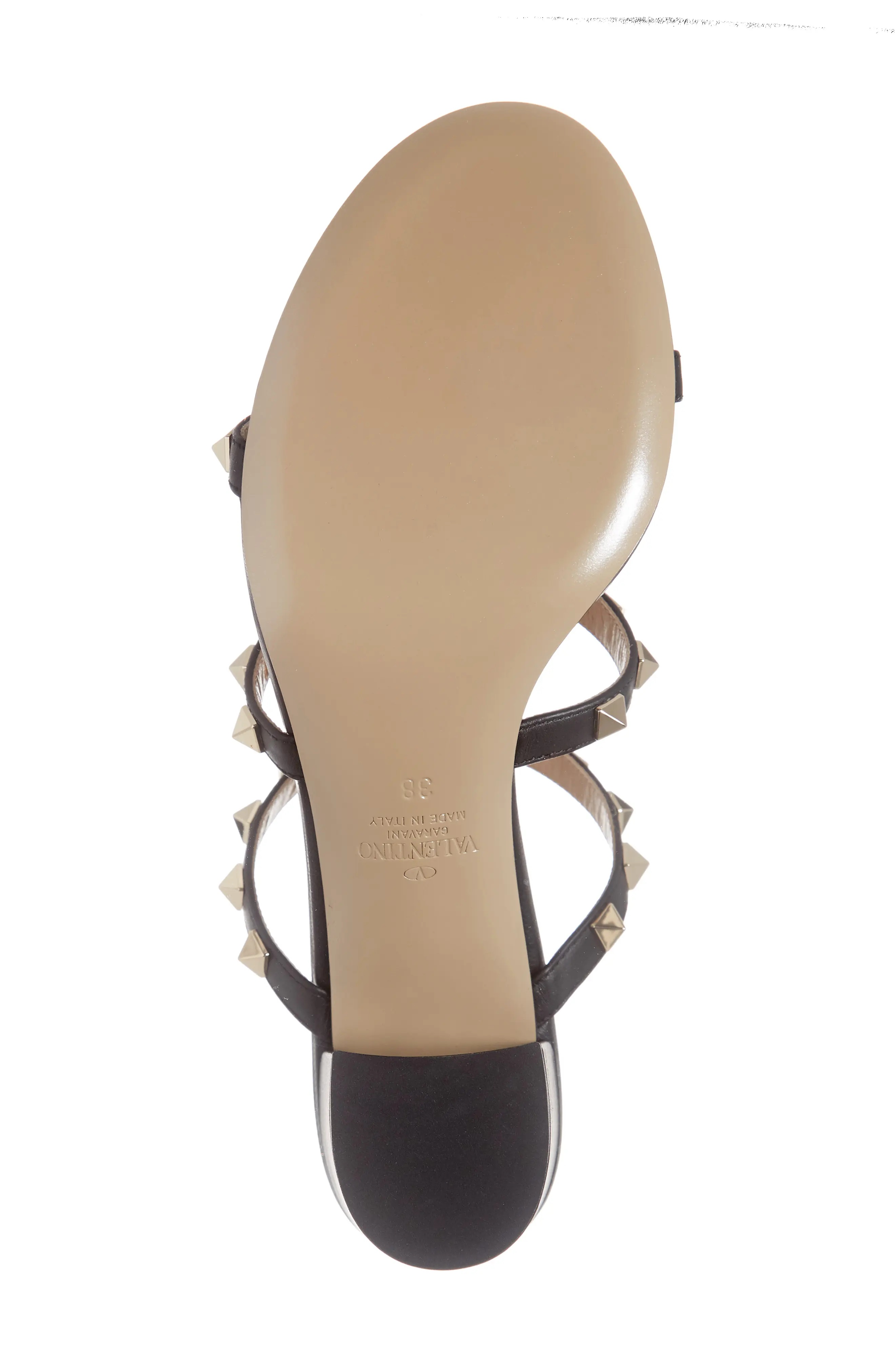 Rockstud Slide Sandal in 0No Nero/Gold - 6