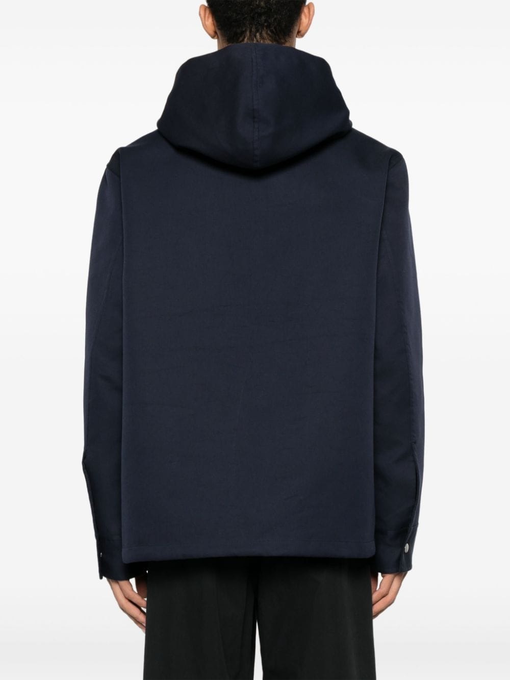 hooded cotton-silk jacket - 4