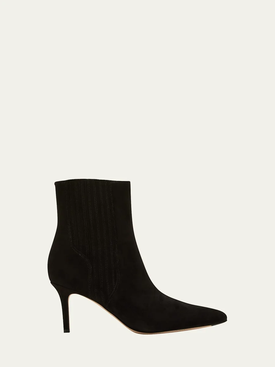 Lisa Suede Stiletto Ankle Booties - 1