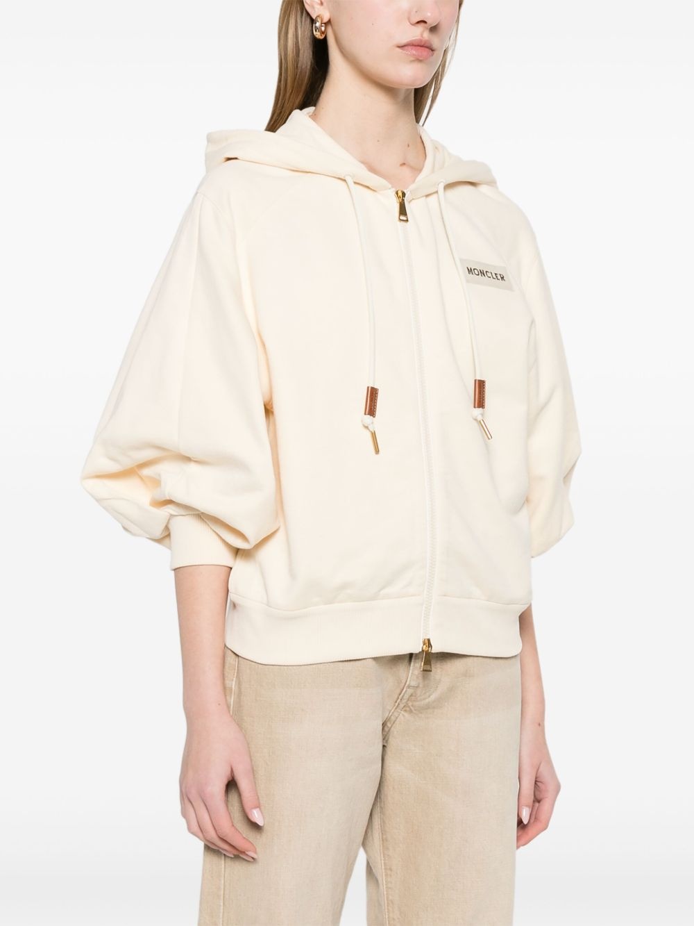 cotton zip-up hoodie - 3