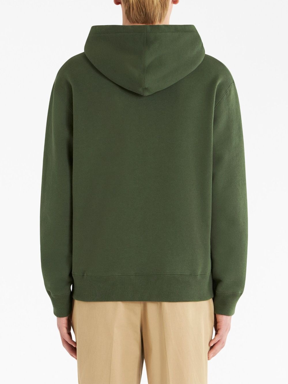 logo-embroidered cotton hoodie - 3