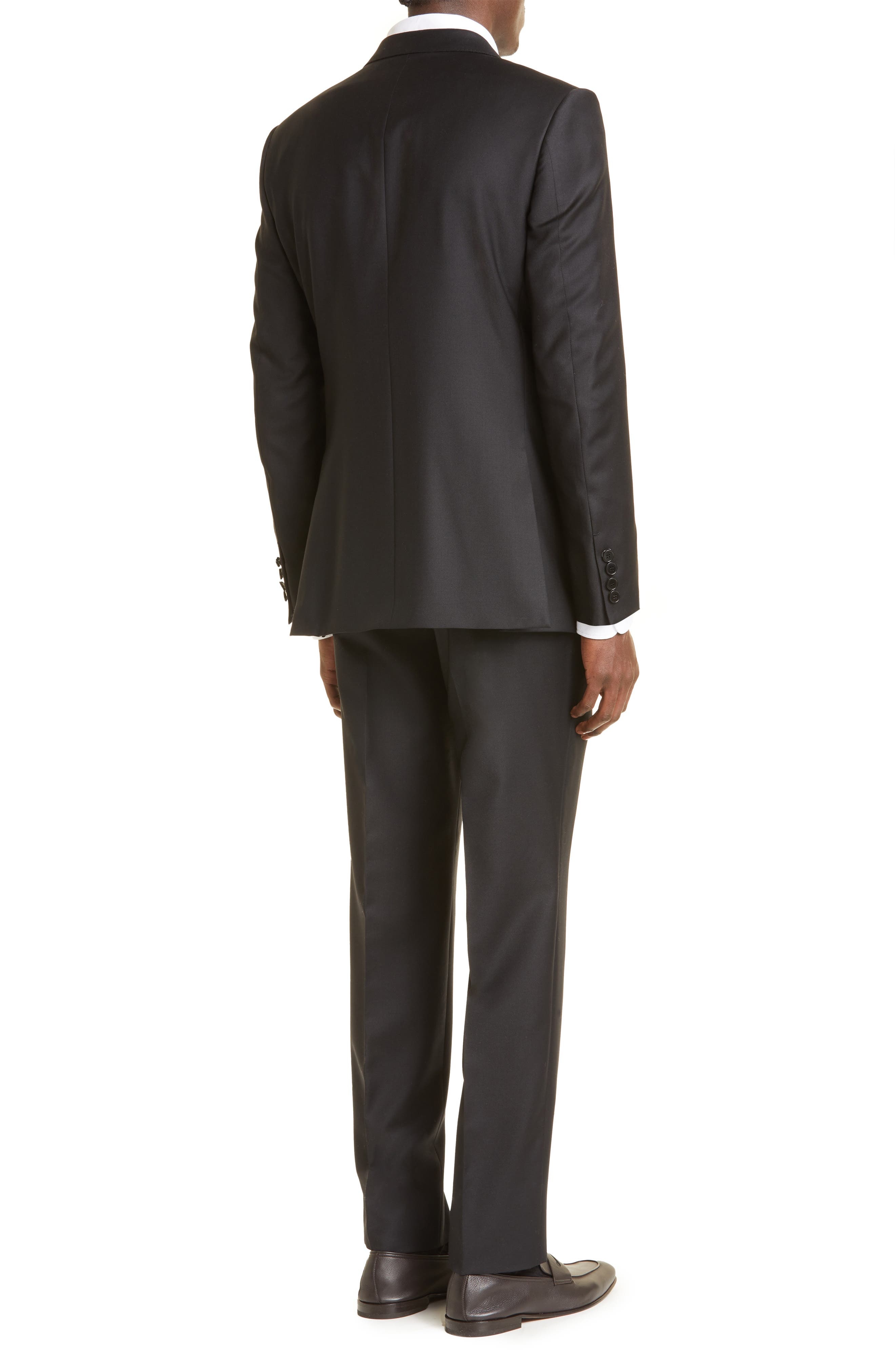 Trofeo Solid Black Wool Suit - 2