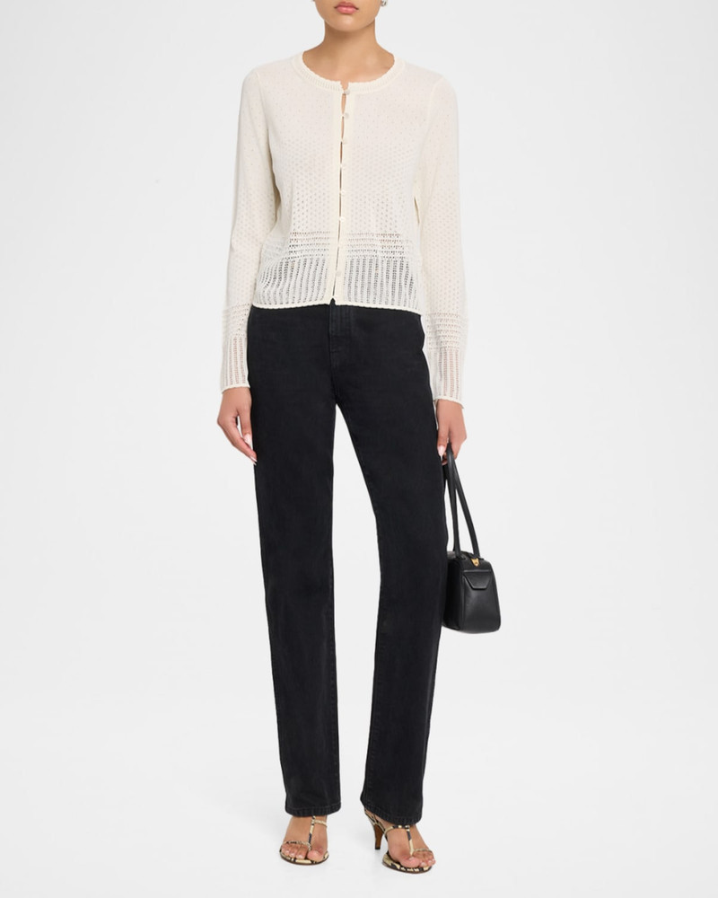 rag & bone Michelle Scalloped Pointelle-Knit Cardigan outlook