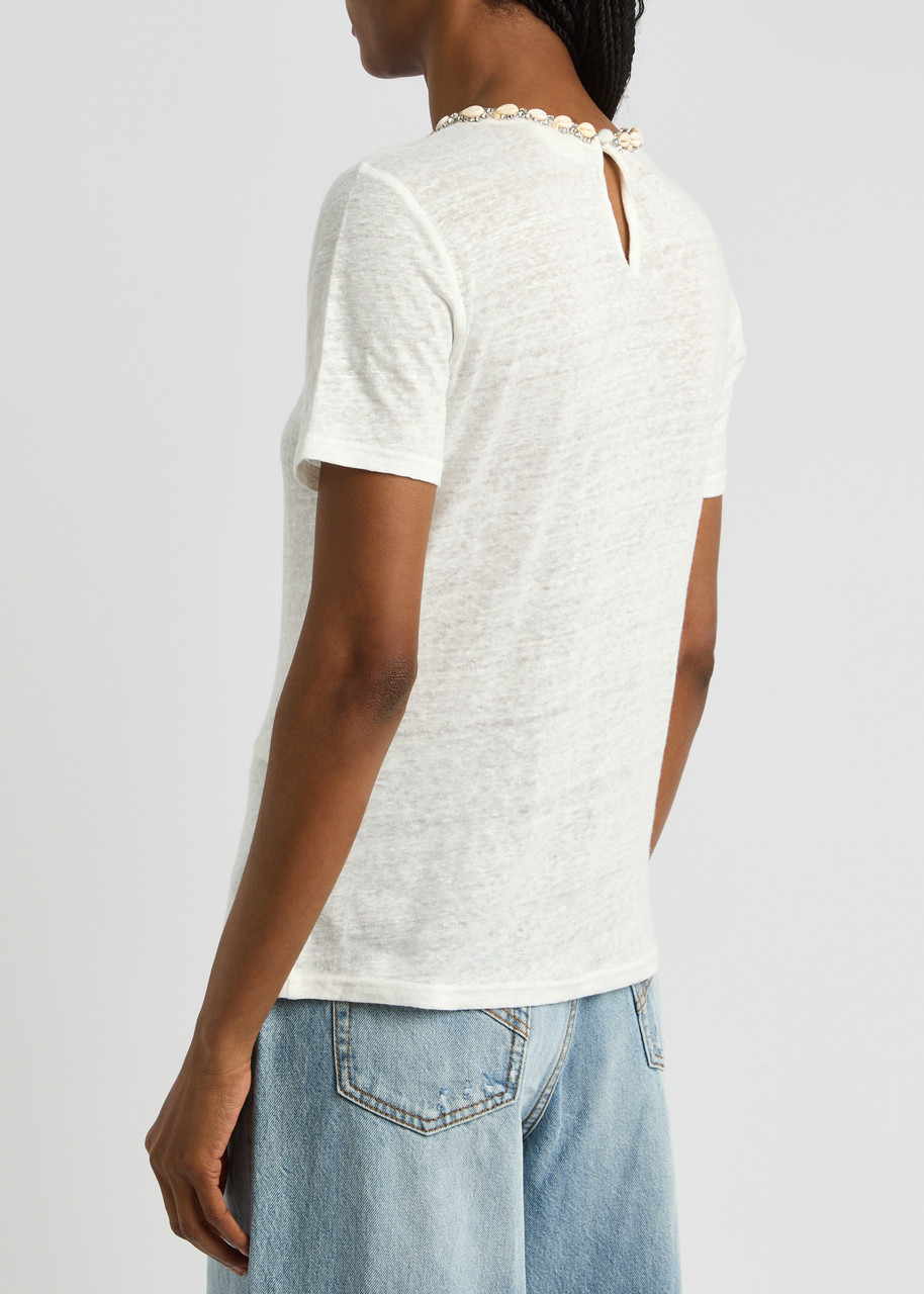 Zimmermann Illuminate Embellished Linen T-shirt - 3