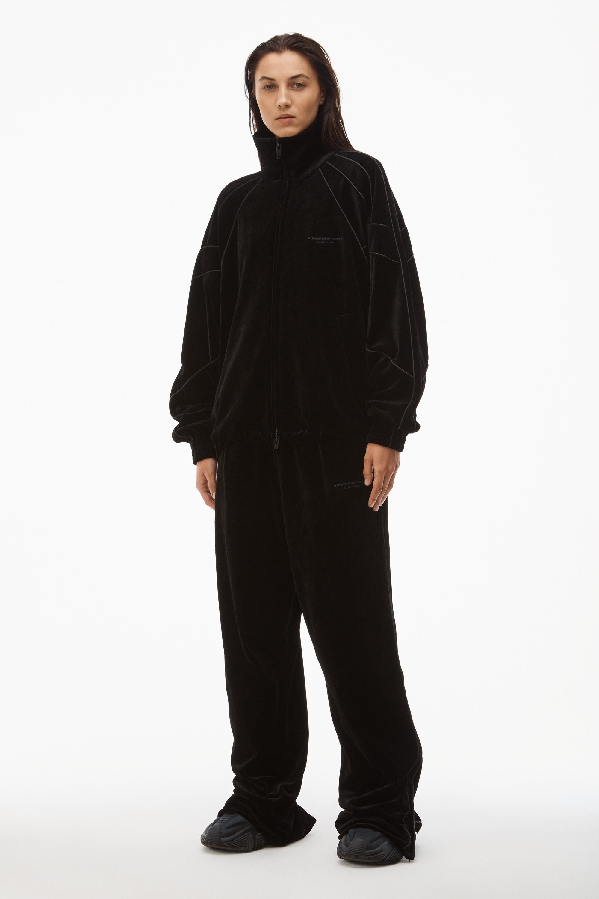 TRACK JACKET IN CRUSHED VELOUR - 7