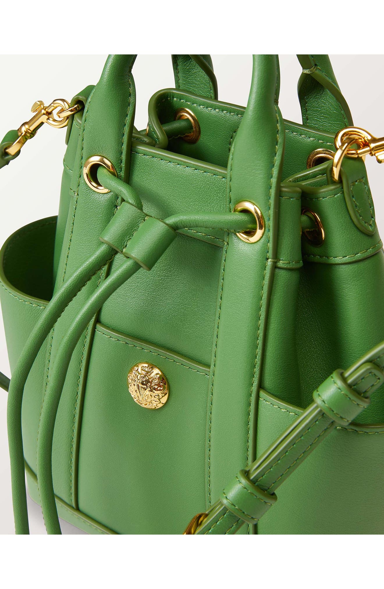 Veronica Beard Mini Goody Leather Bucket Bag in Lemongrass at Nordstrom - 5