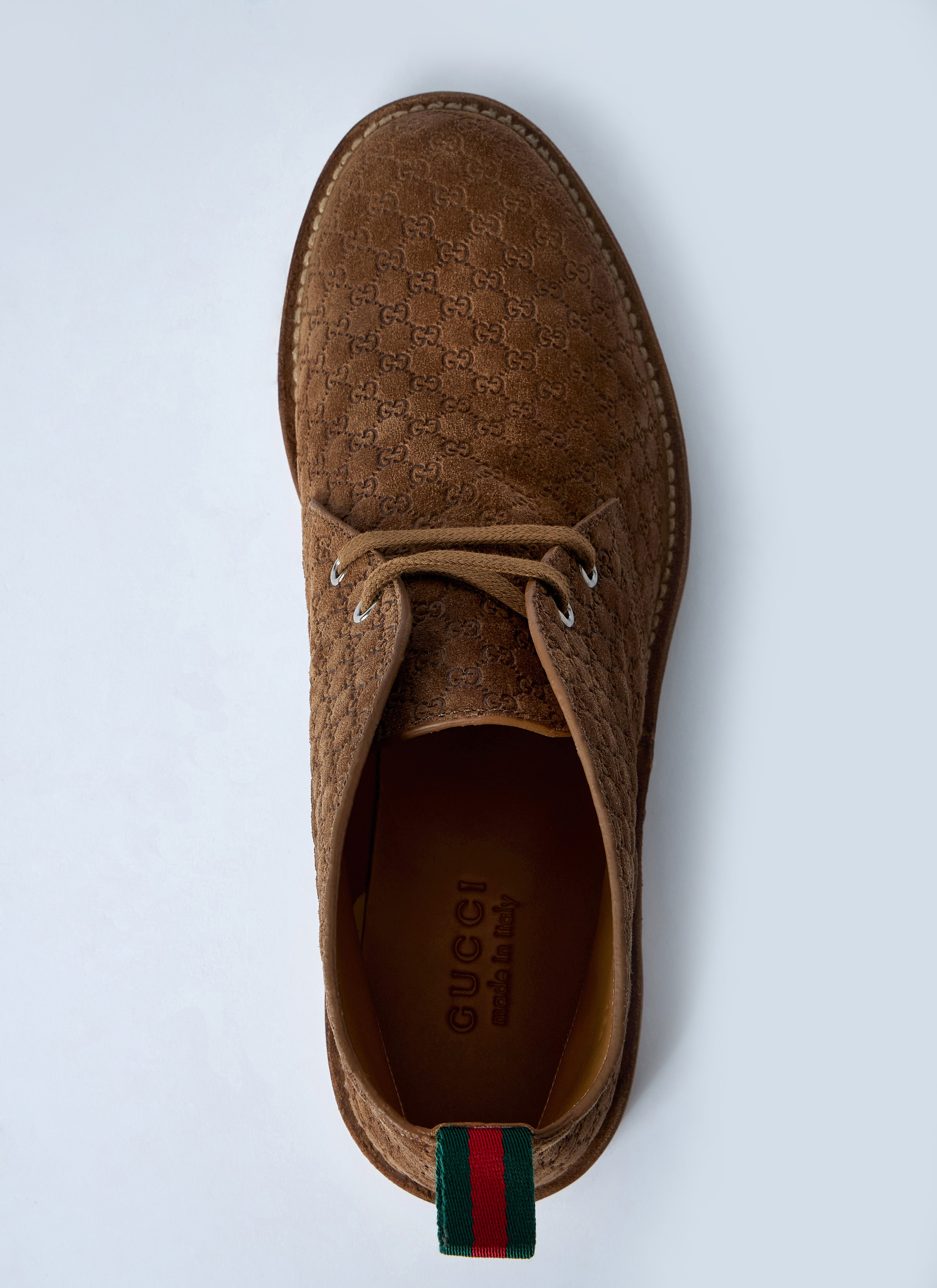 Gucci Men Gg Suede Boots - 6