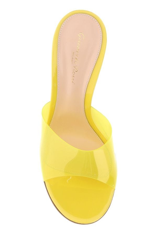 Yellow PVC mules - 4