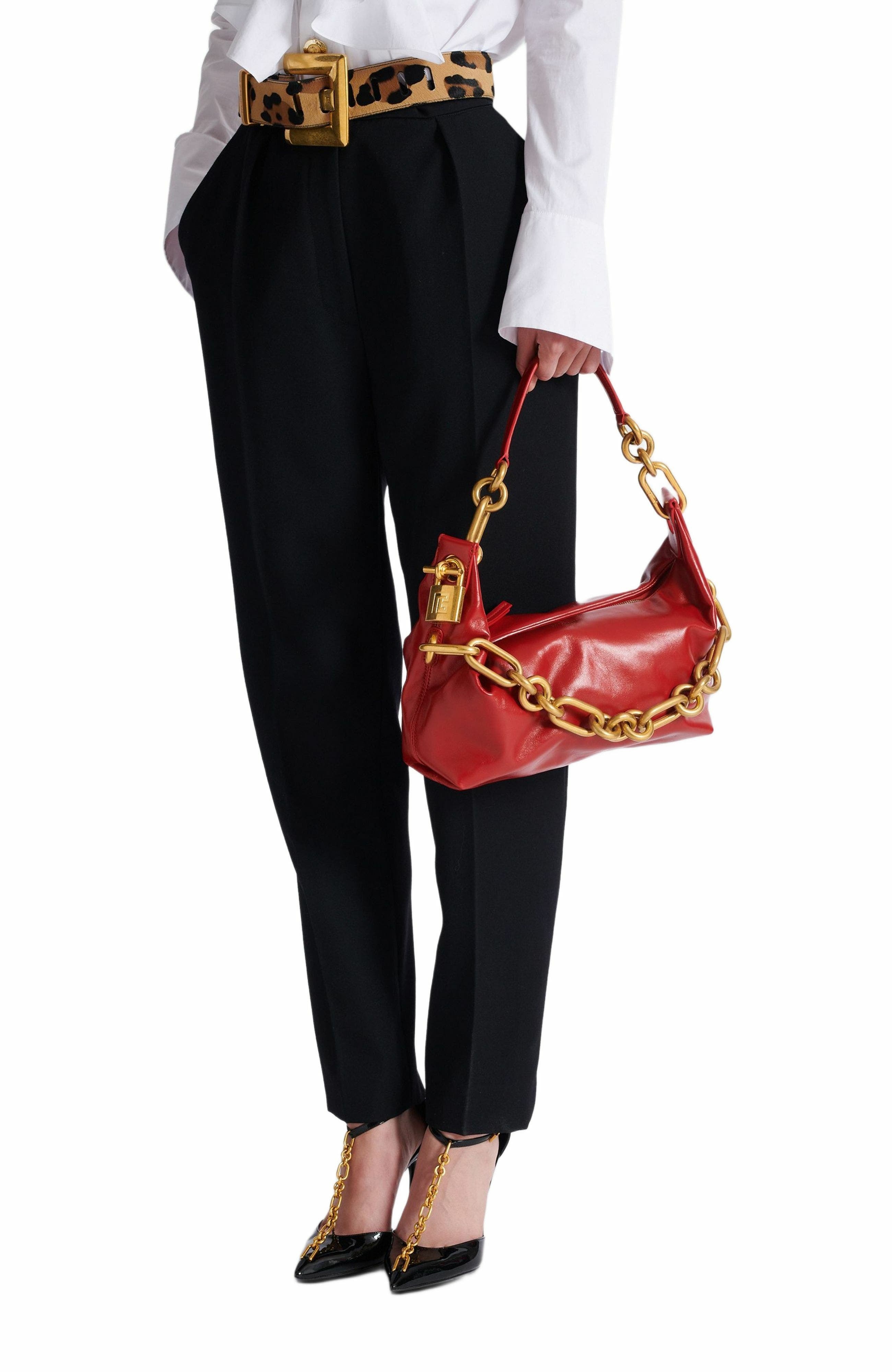 Balmain Sync Medium bag in calfskin leather in Red at Nordstrom - 8