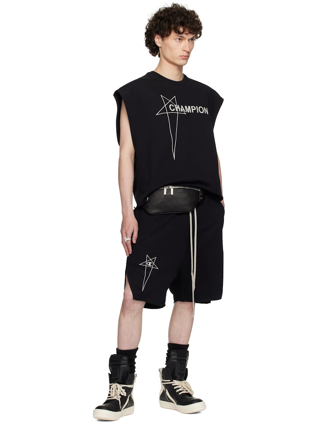 Black Champion Edition Beveled Pods Shorts - 4