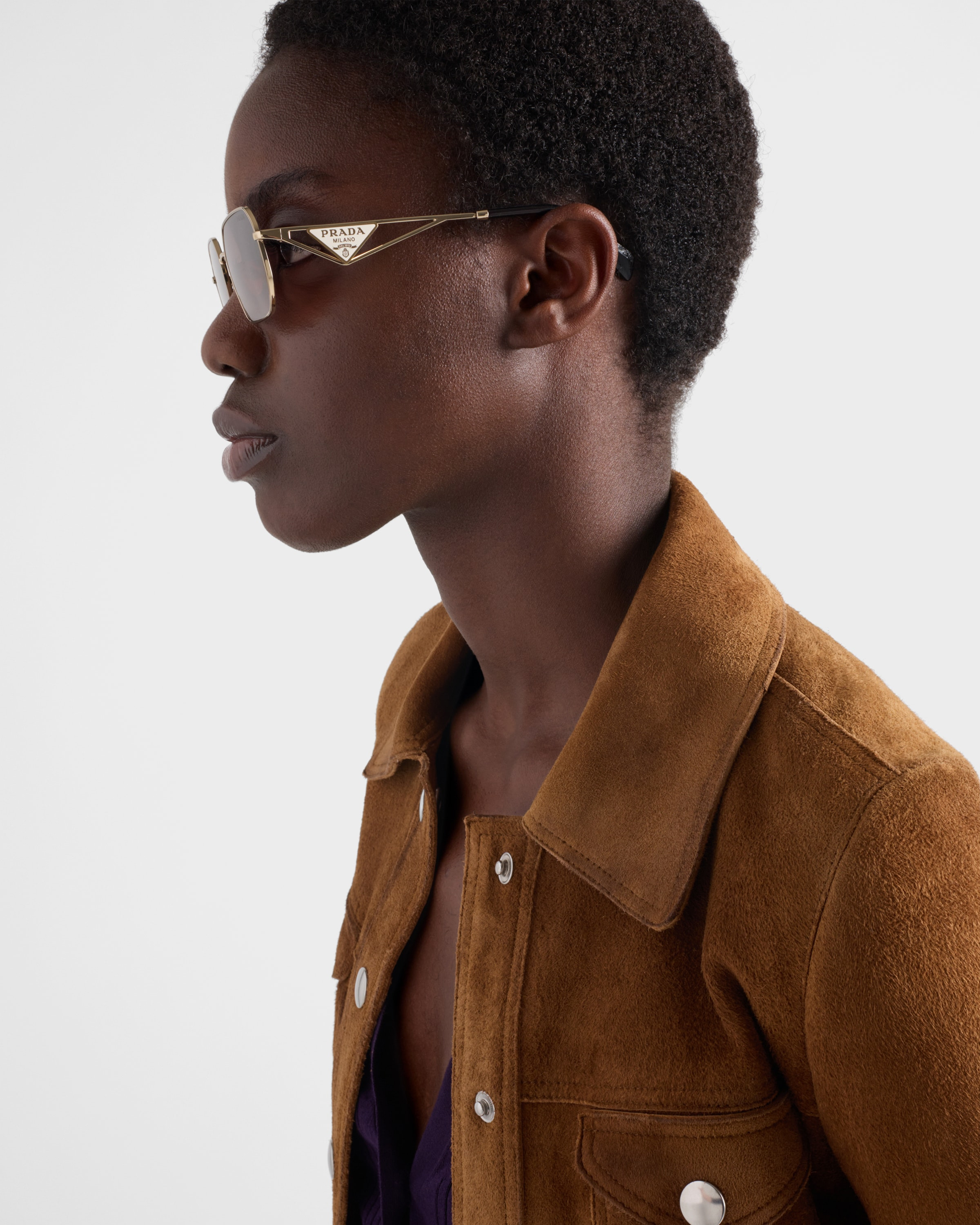 Sunglasses with Prada triangle logo - 6