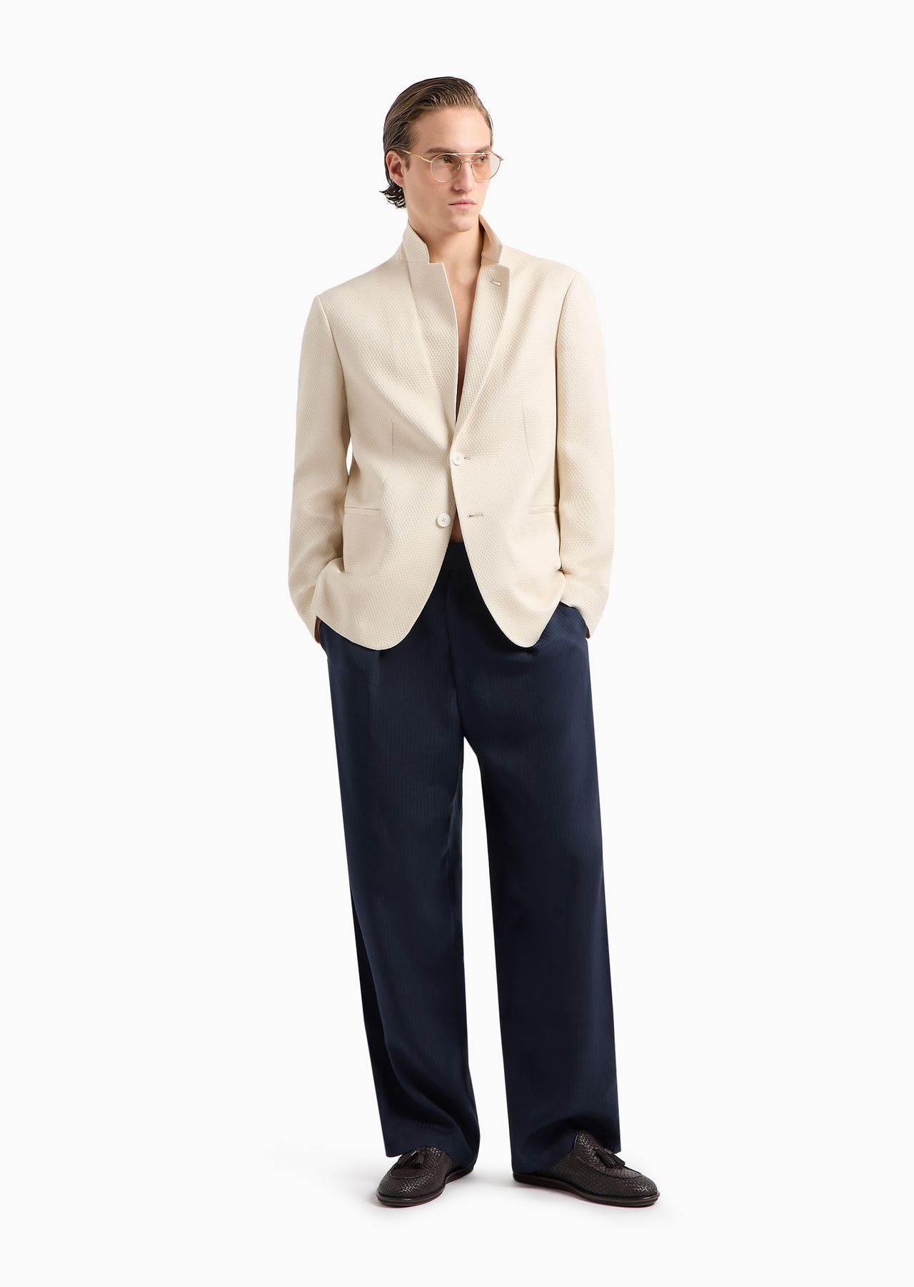 Single-breasted jacket in a quilted silk blend - 4