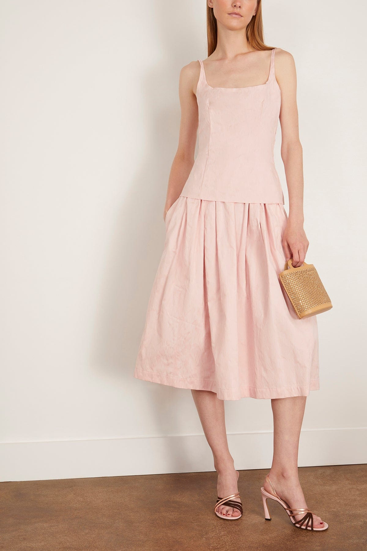 Waves and Drops Cotton Jacquard Top in Azalea - 4