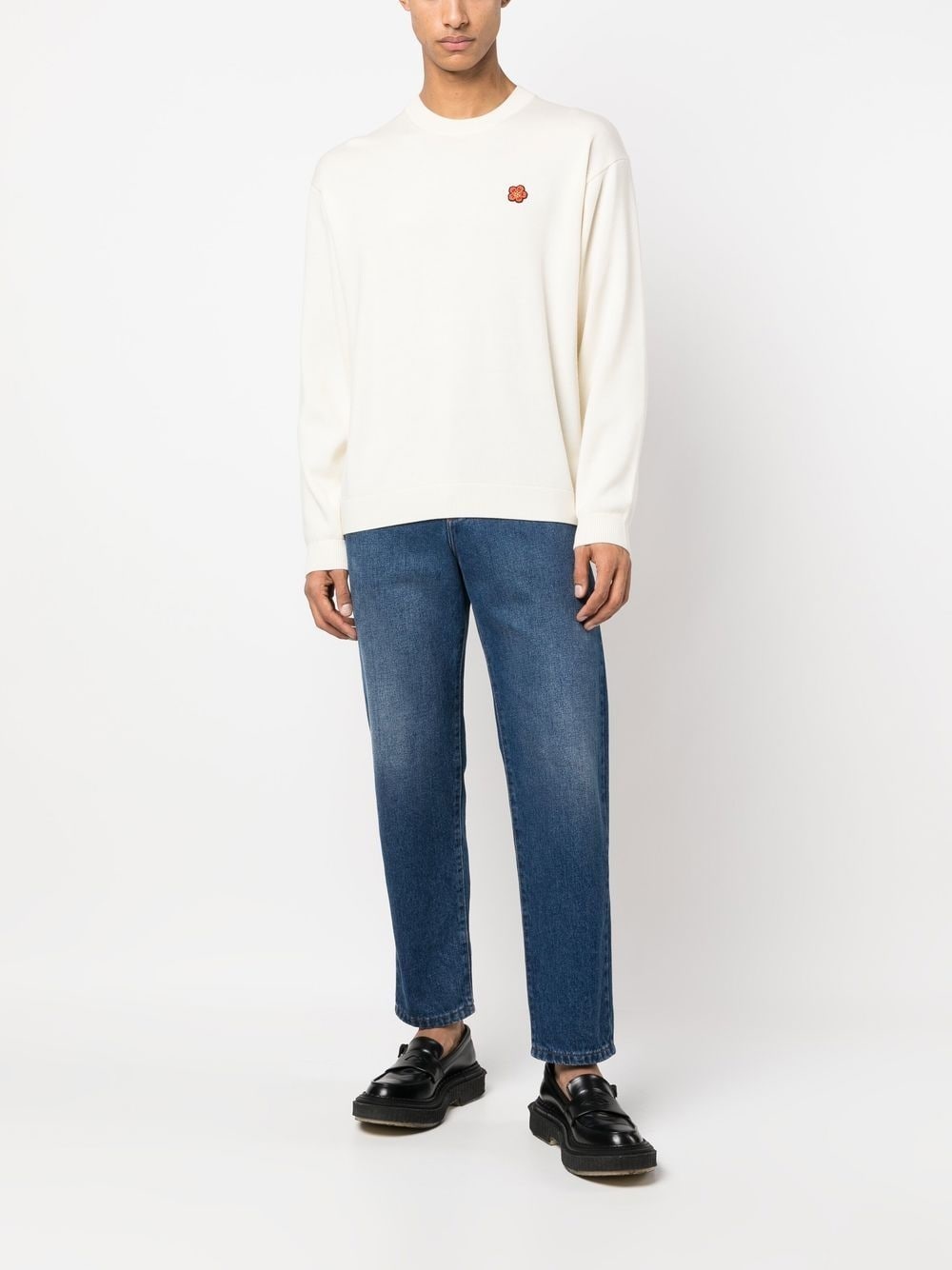 flower-patch crew-neck sweatshirt - 2