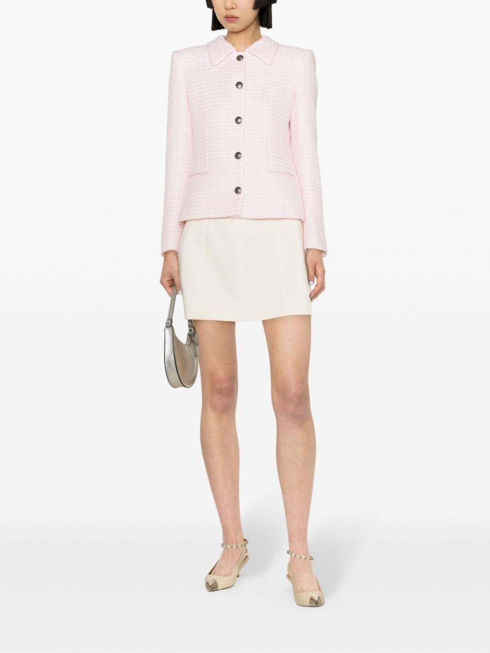 sequin-embellished tweed blazer - 2