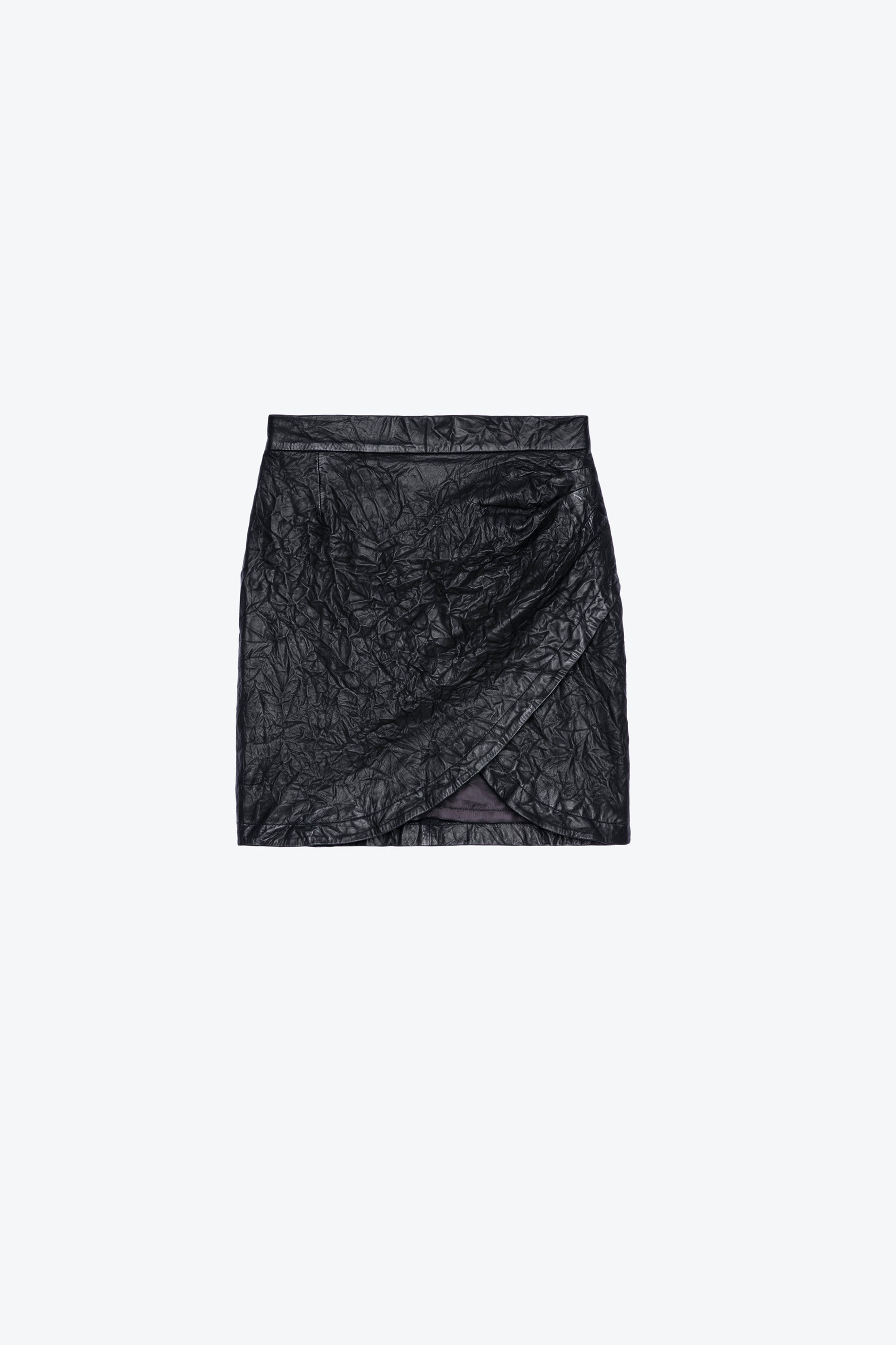 Julipe Crinkled Leather Skirt - 1