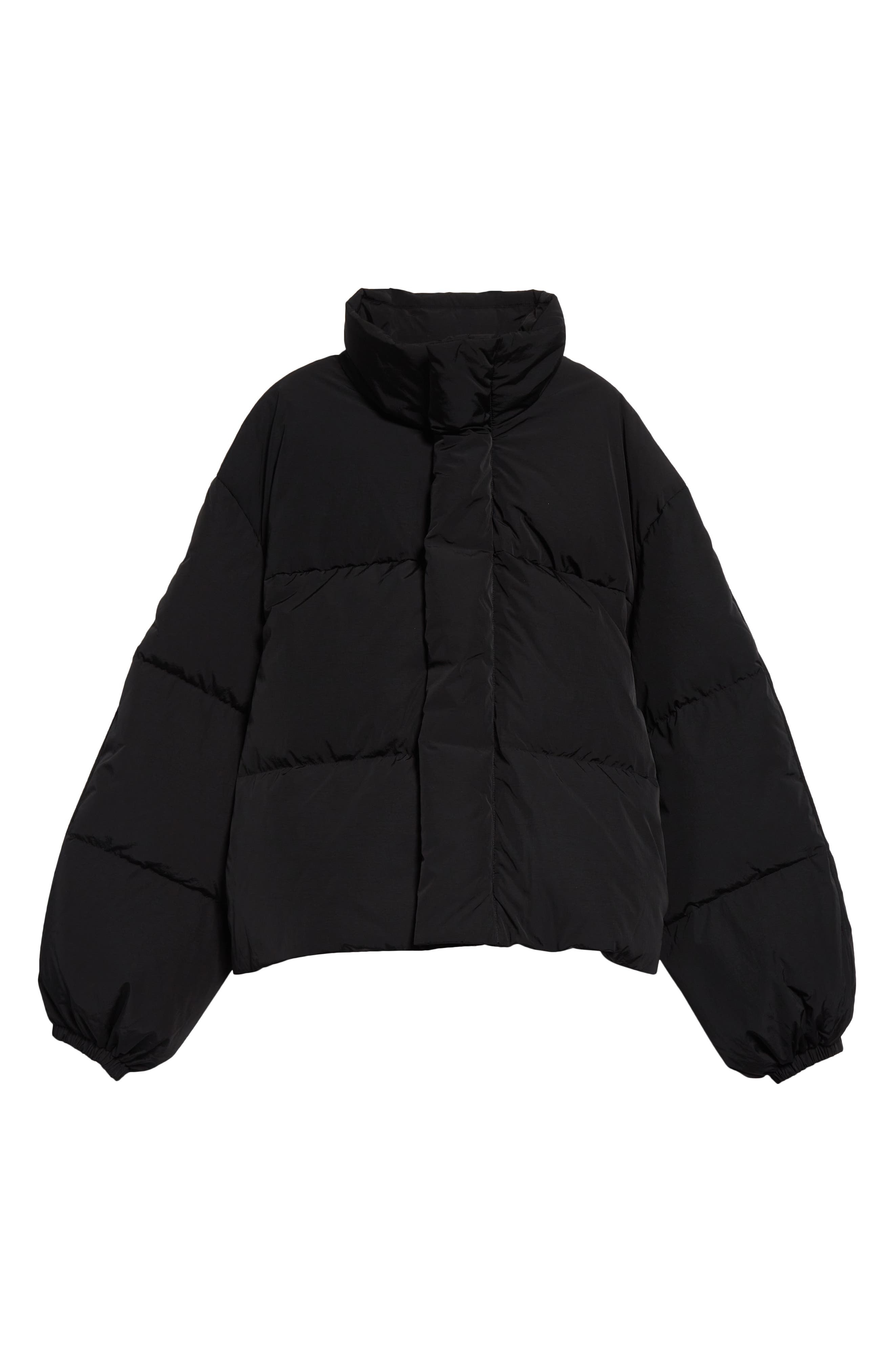 Acne Studios Sprayed Print Down Puffer Jacket in Black at Nordstrom - 6